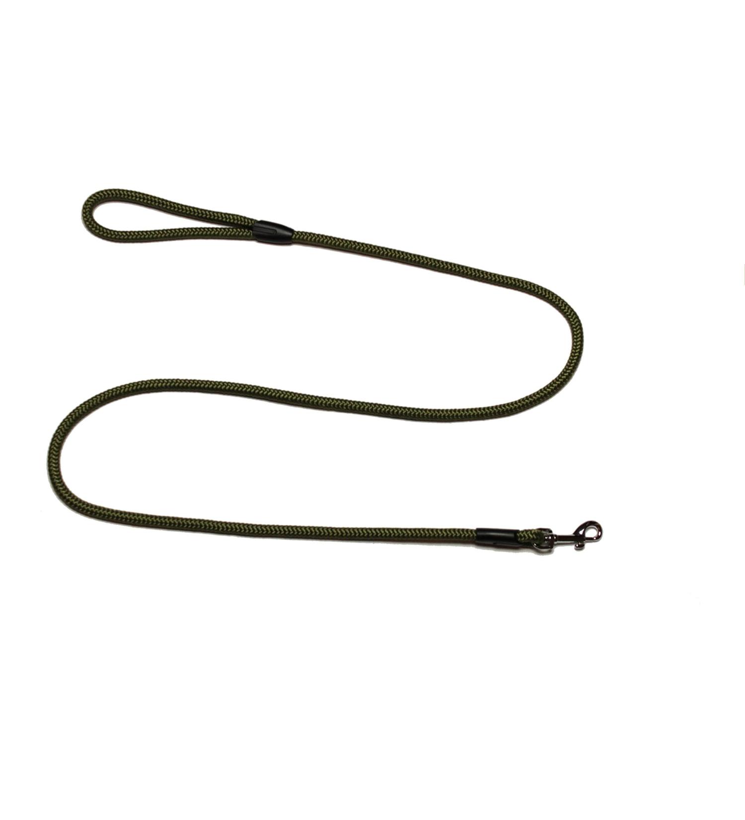 Leash - rope leash with hand loop Basic 10mm 27 colours 7 lengths (1.55 m olive) 1.55 m olive