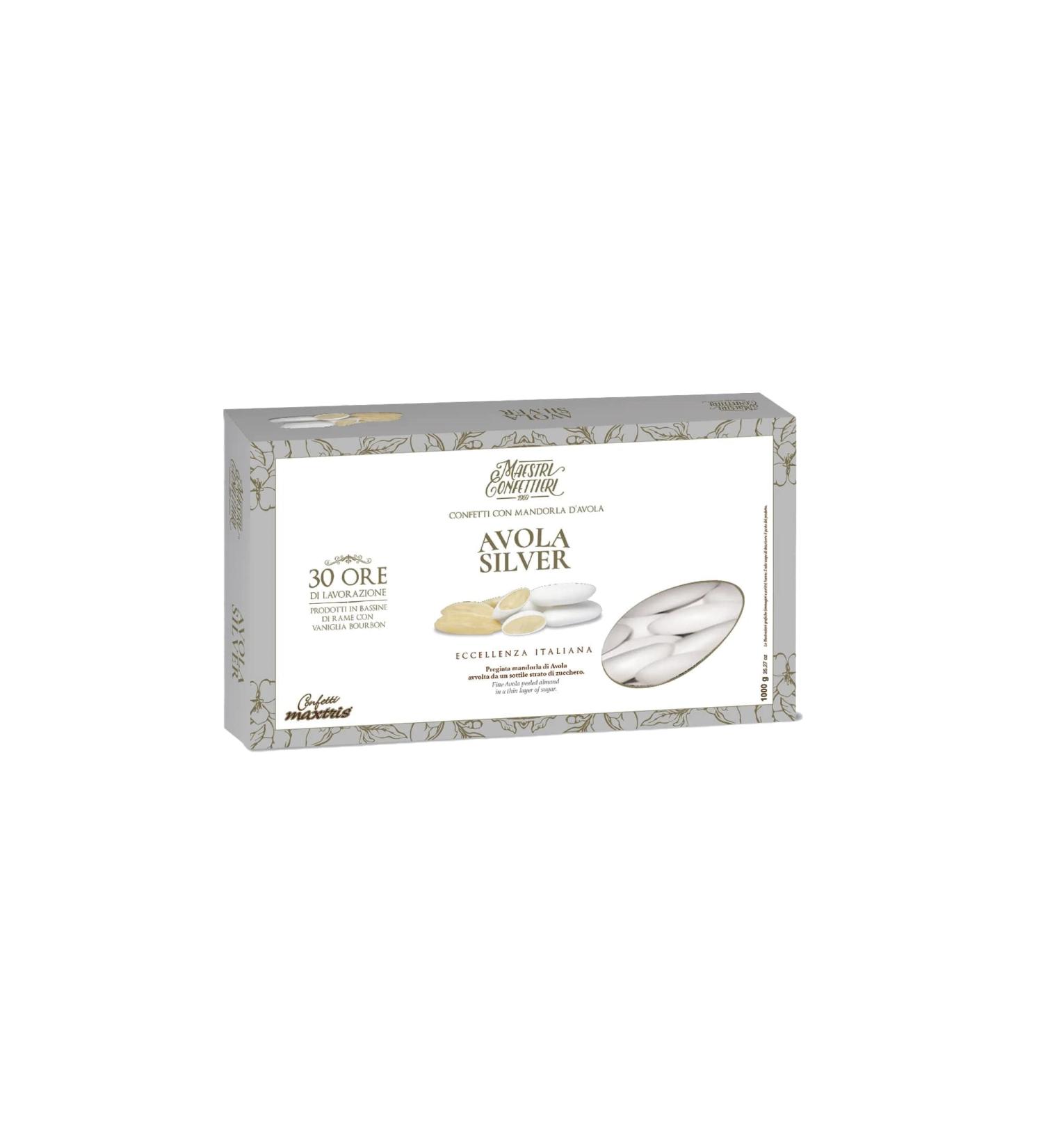 Confetti Maxtris PRISCO SILVER AVOLA ALMOND 36 WHITE CONFETTI 1kg