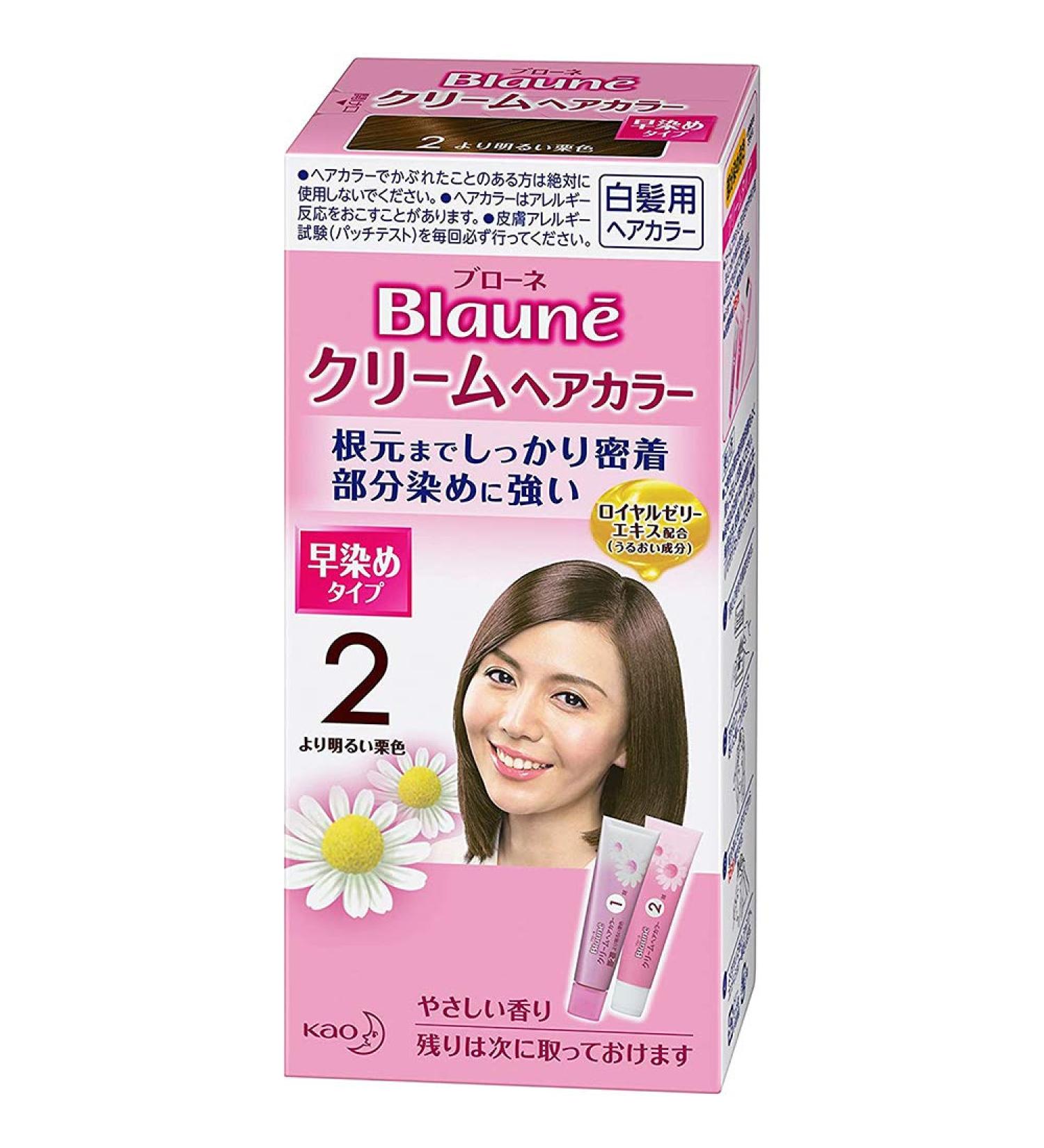 Kao Blaune Cream Hair Color - 2 Lighter Maroon (Green Tea Set)