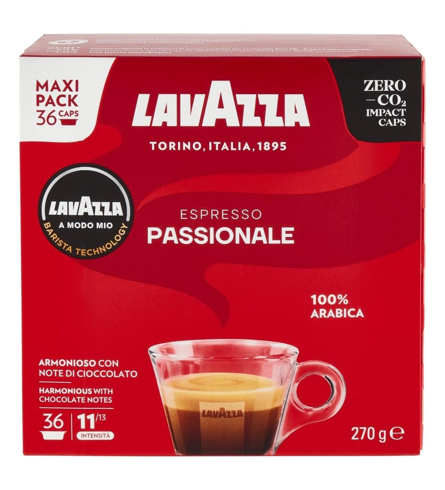 Lavazza A Modo Mio Espresso Passionale 256 Espresso Coffee Capsules Dark - Buy Online on GoSupps.com