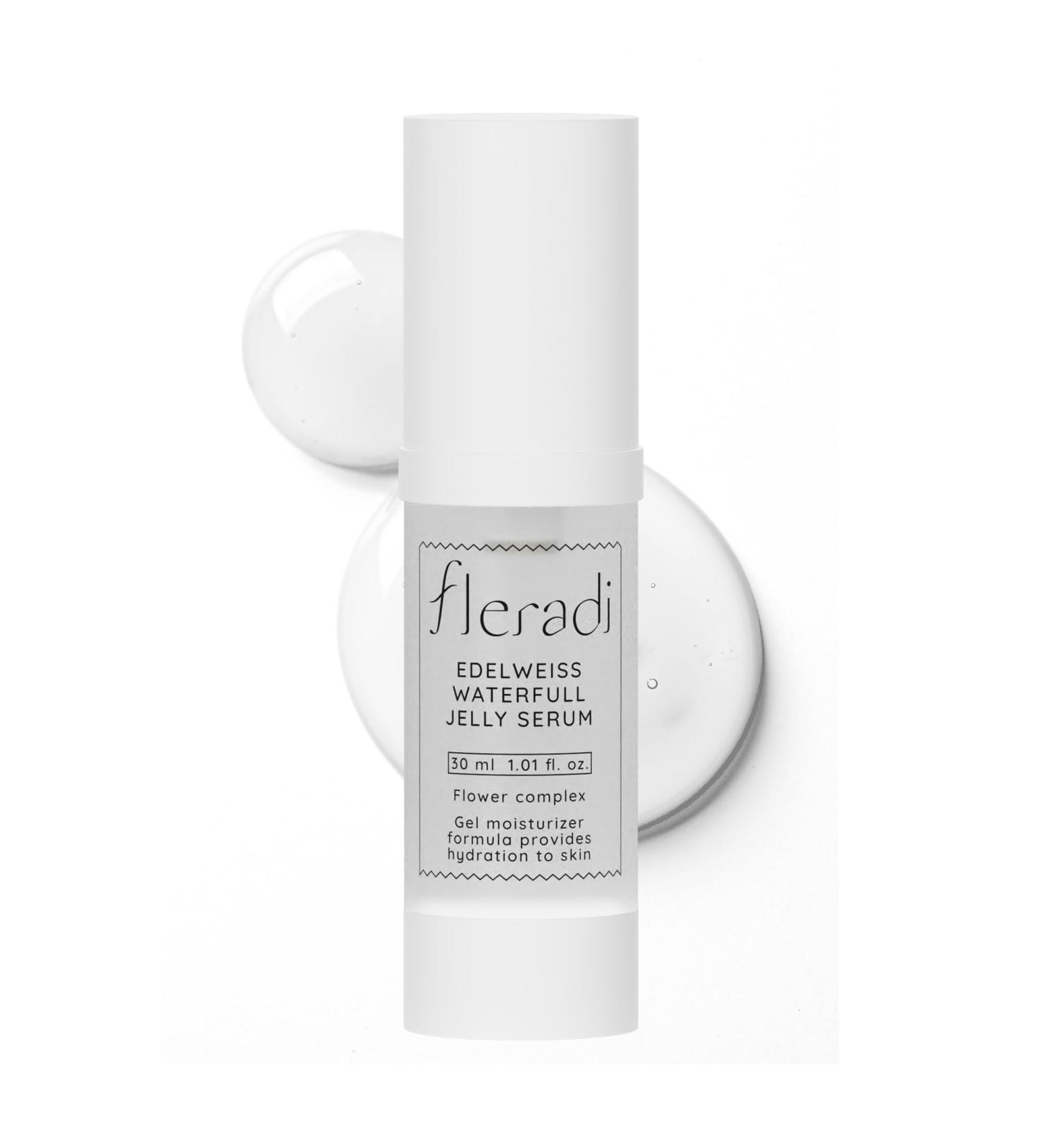 Fleradi Edelweiss Essence: 30% Flower Extract Jelly Serum - Non-Sticky Hydration Crafted by Renowned Korean Skincare Experts - Buy Online on GoSupps.com