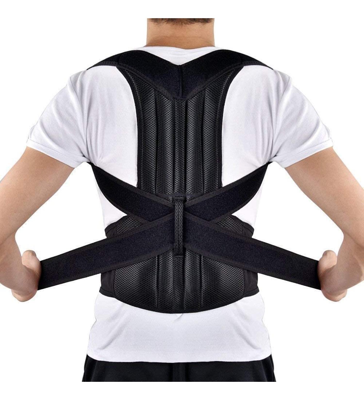 Back Support Posture Corrector For Men & Women Full Back Support Belt Brace Trainer Providing Pain Relief Neck Back Shoulder Posture Spine Corrector - Buy Online on GoSupps.com