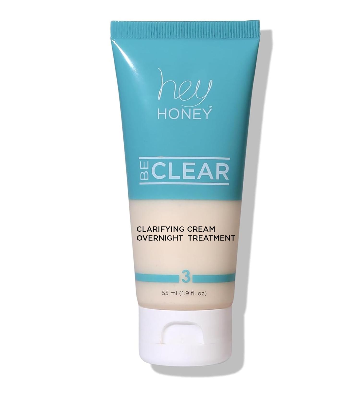 Hey Honey Skincare Be Clear Acne Routine | Clarifying Overnight Treatment | Propolis & Herbal Cream for Blemishes & Acne-Prone Skin | Immidiate Soothing Relief | 1.9 Oz - Buy Online on GoSupps.com
