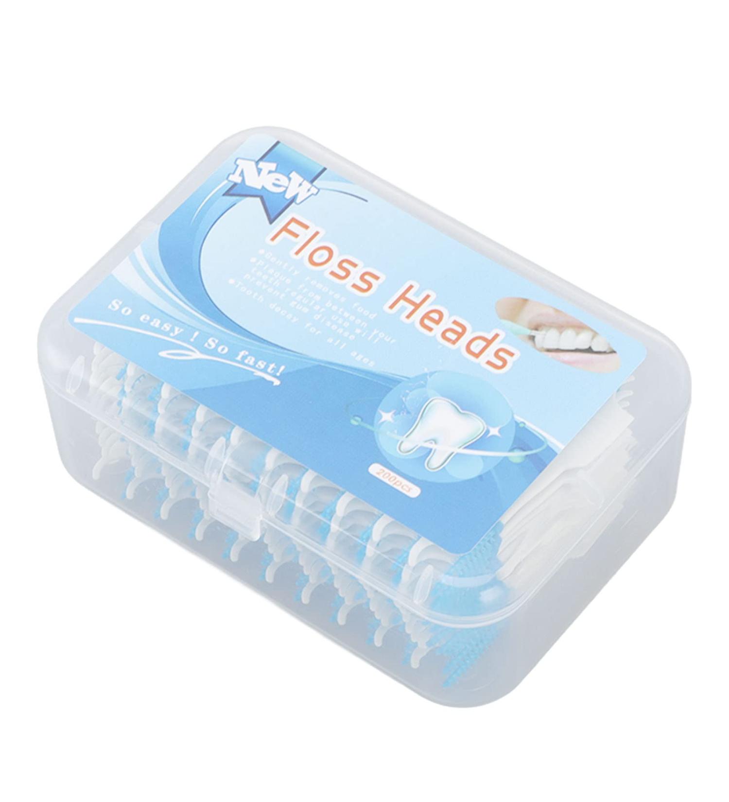 200-Piece Mouth Cleaning Tools Set - Interdental Brush Disposable Soft Silicone Head Portable Dental Floss & Toothed Flap with Case for Oral Care - Blue - Buy Online on GoSupps.com