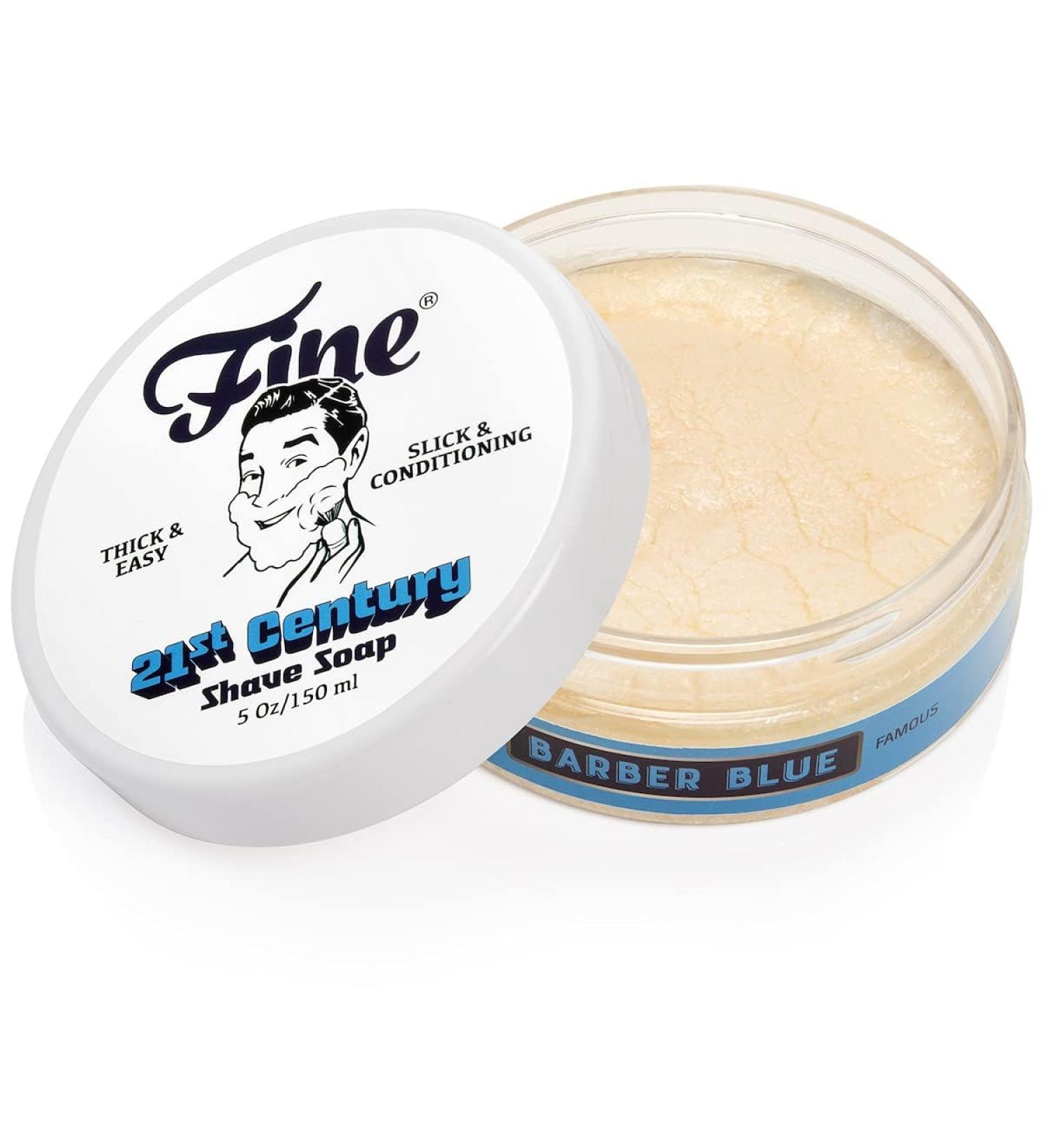 Buy Mr. Fine 21C Men's Shaving Soap - Natural Lather Razor Burn Protection Made in Italy - 5oz Barber Blue - Buy Online on GoSupps.com