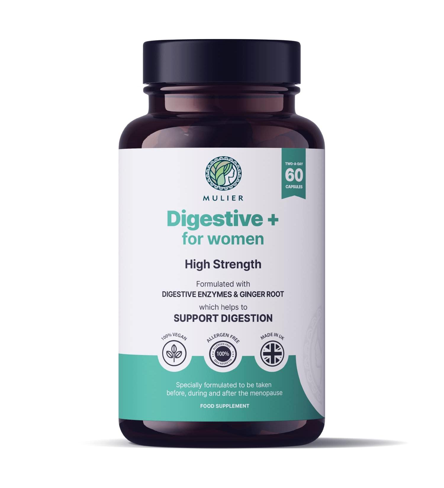 Menopause Bloating Relief | Digestive Enzymes + 10 Active Ingredients | Constipation Relief & Gut Health | Vegan & Allergen Free | 1 Month Supply - Buy Online on GoSupps.com