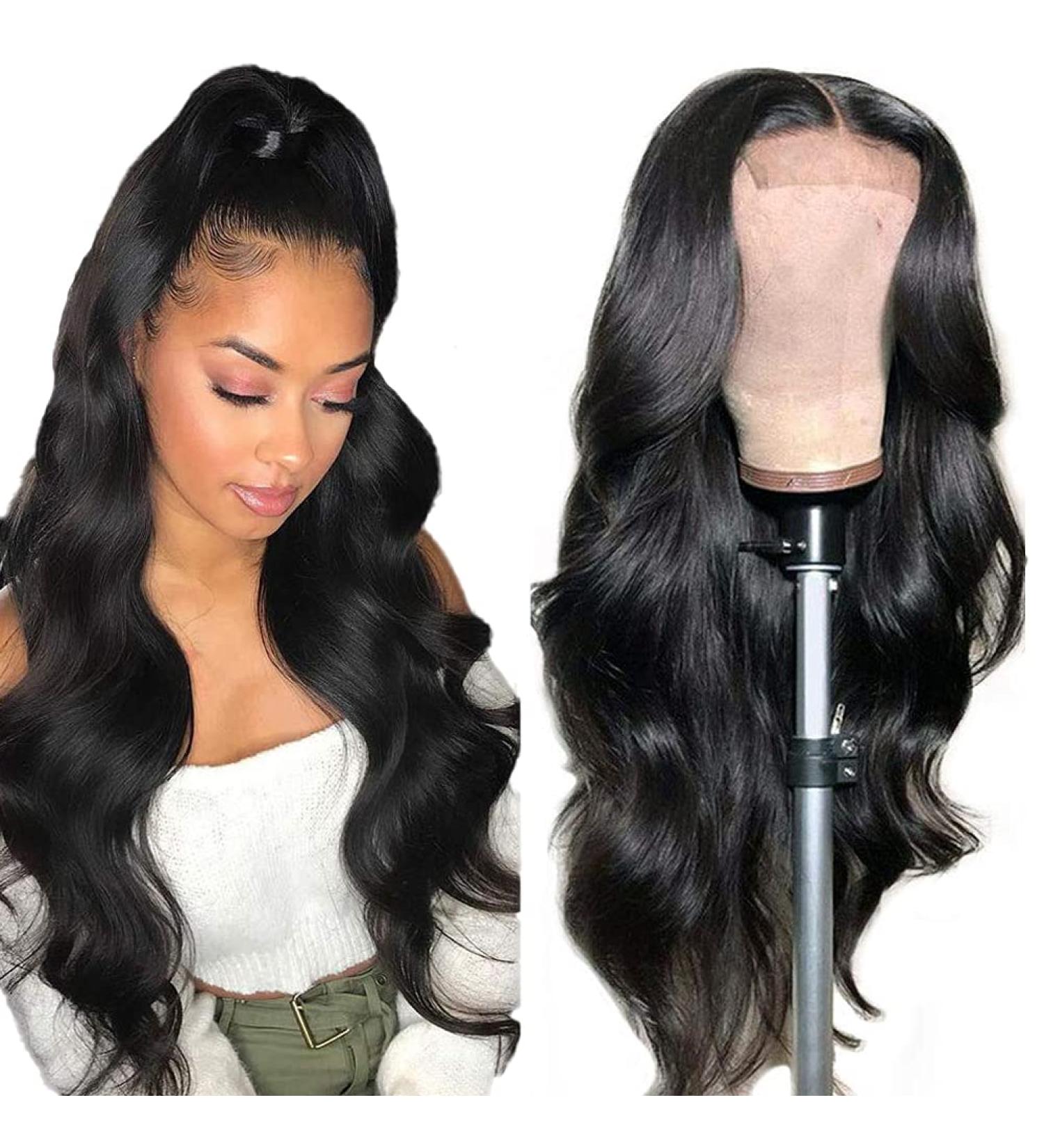 18 Inch Body Wave Lace Front Human Hair Wig for Black Women - Pre Plucked with Baby Hair - Natural Color - 150% Density - Brazilian Hair (1 Pack) - Buy Online on GoSupps.com