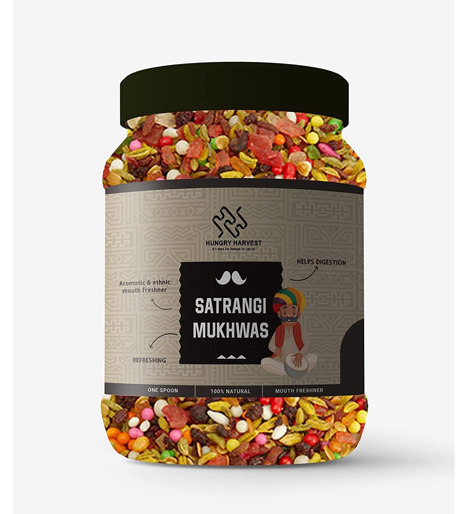 Hungry Harvest Satrangi Mouth Freshener 150 Gm Indian Mouthfreshner Natural Fennel Seeds Roasted Saunf Aniseed Mix variyali After Meal Mukhwas _Packing May Vary