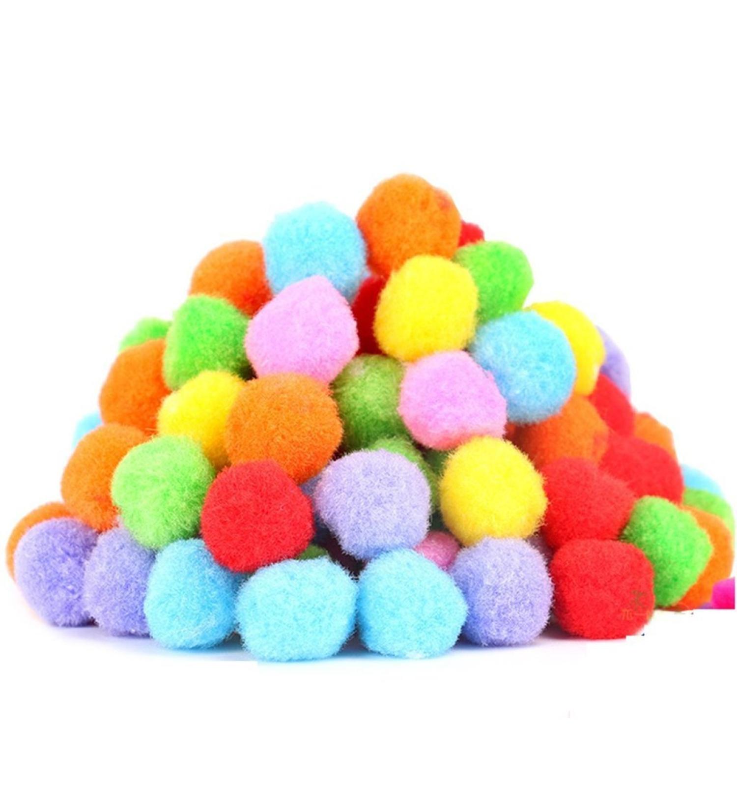PET SHOW 20pcs/lot 1.5"/3.8cm Cat Toy Balls Soft Kitten Pompon Toys Indoor Cats Interactive Playing Quiet Ball Cats Favorite Toy Assorted 10 Colors