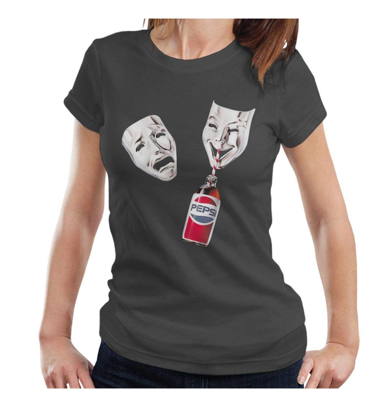 All+Every Pepsi Theatre Masks Women's T-Shirt S Charcoal - Buy Online on GoSupps.com