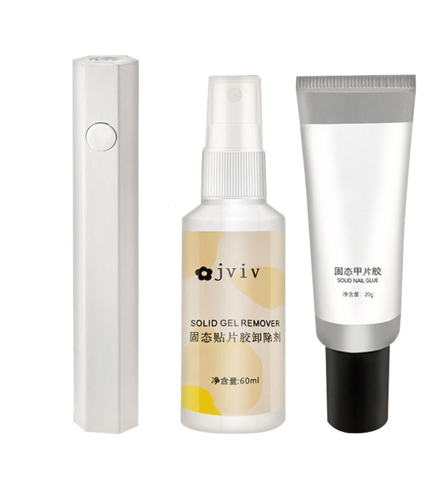 Shakven Strong Solid Nail Glue | Press On Nail Set - Kits Press On Nail Kit UV Nail Glue Solid Gel for Nails Multi-Function for Nail Salon - Buy Online on GoSupps.com