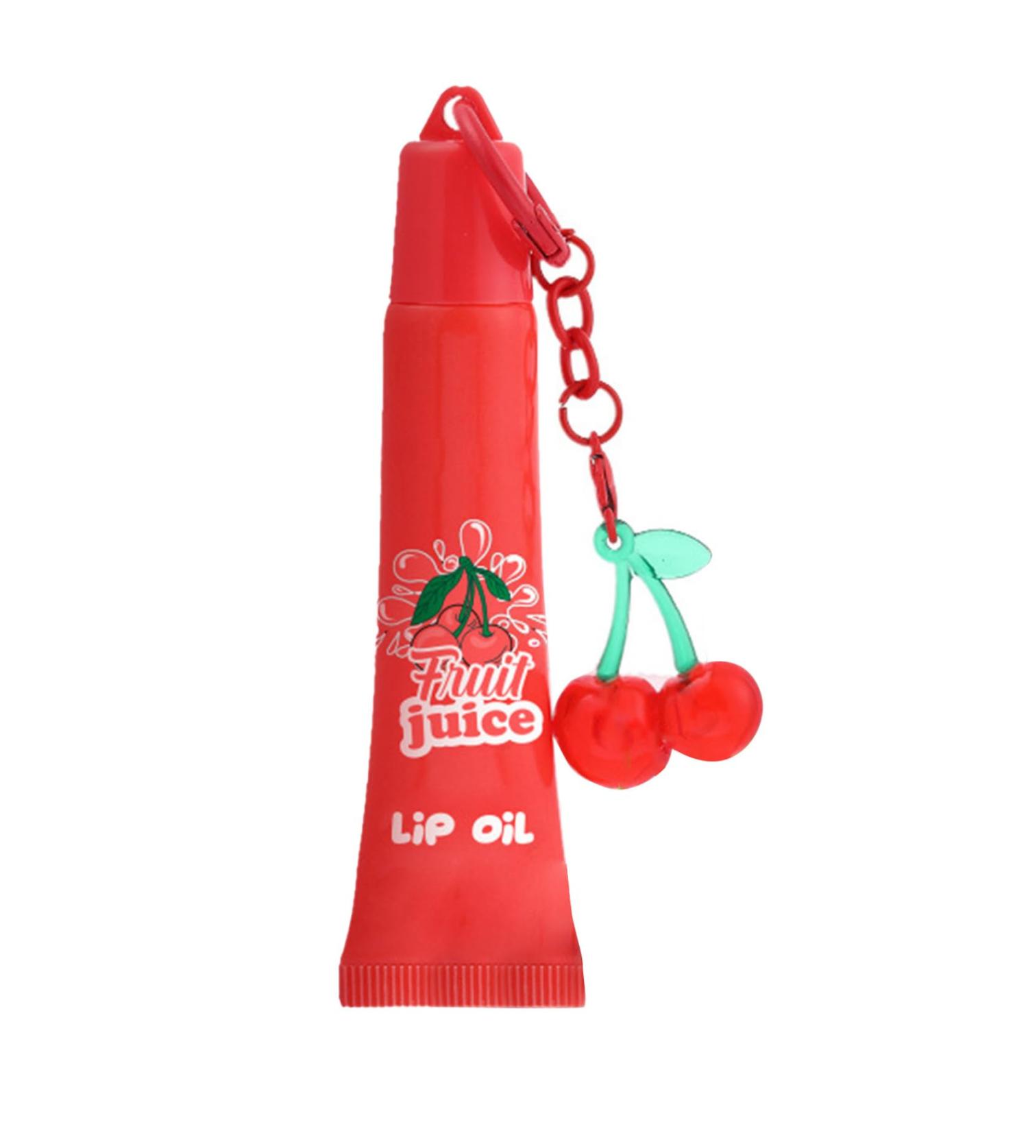 Hydrating Lip Balm with Fruit Flavor Soothing Glossy Shine Oil for Women - Moisturizing Care Cherry One Size One Size Cherry