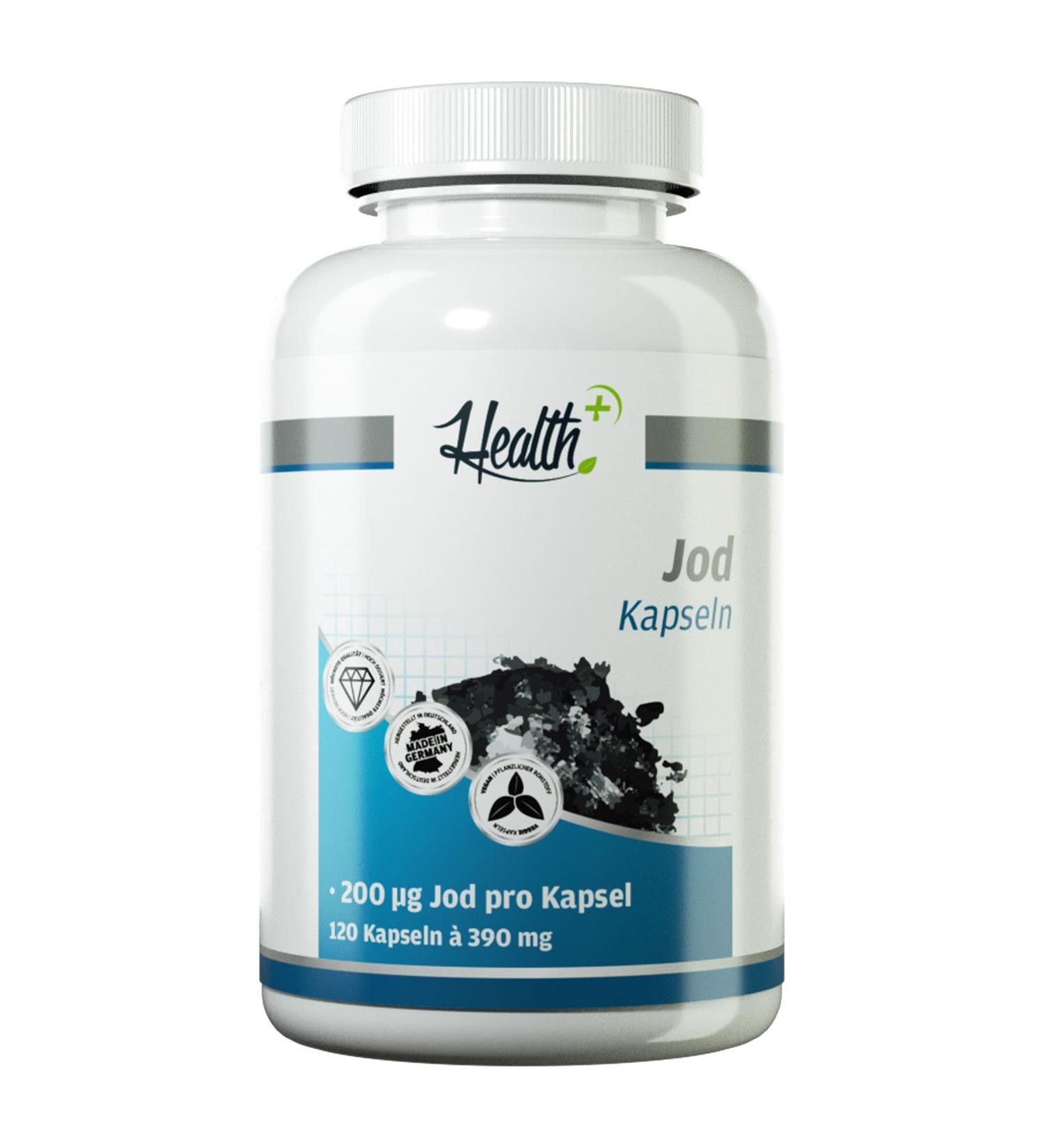Health+ Iodine Capsules - 120 Potassium Iodide Capsules with 200 mcg Iodine - Essential Dietary Supplement for Daily Iodine Supply - Made in Germany - Buy Online on GoSupps.com