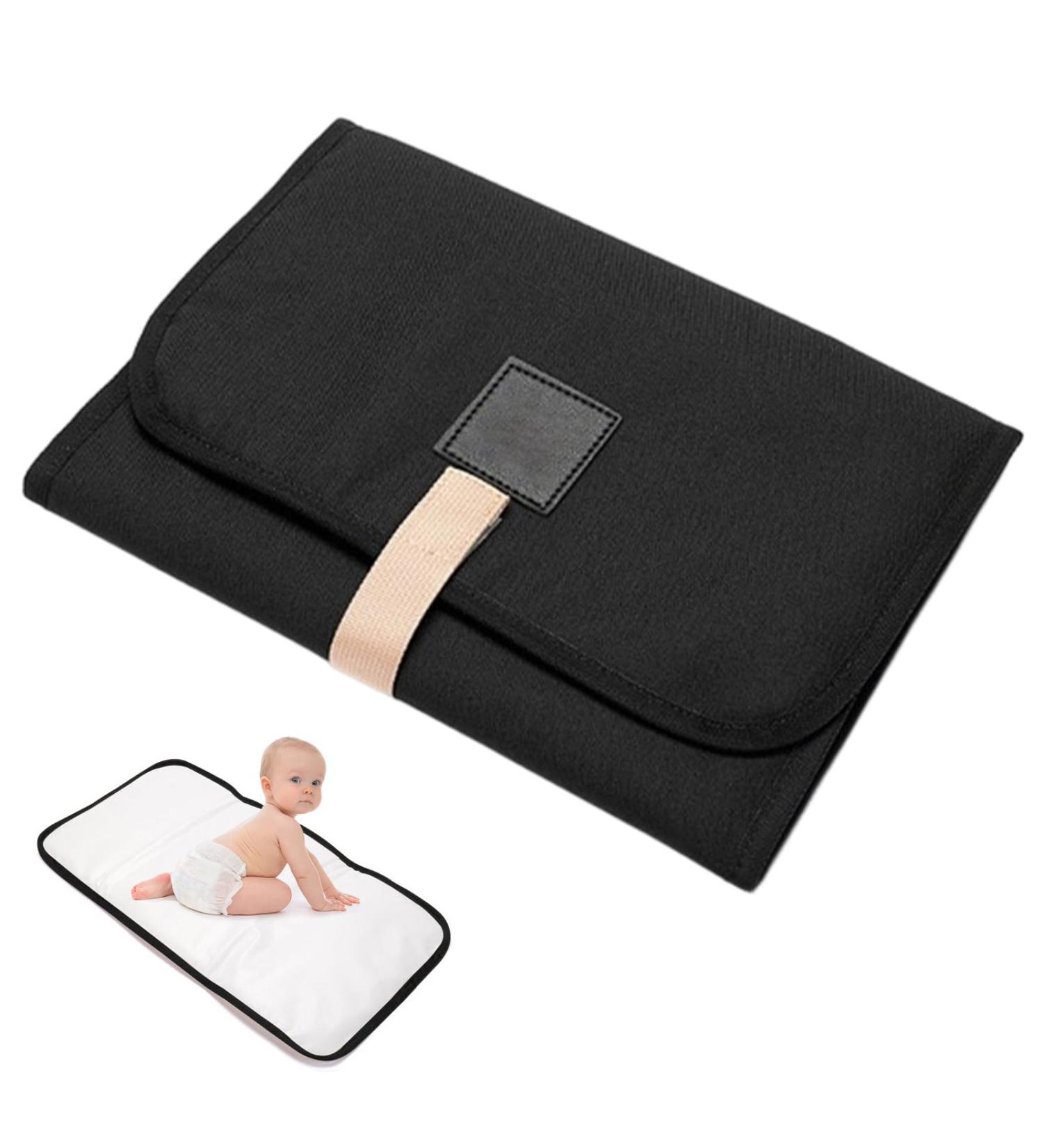 Portable Baby Changing Pad for On-the-Go | Breathable Washable & Reusable Diaper Pad - Ideal for Infants & Toddlers | Black - Buy Online on GoSupps.com