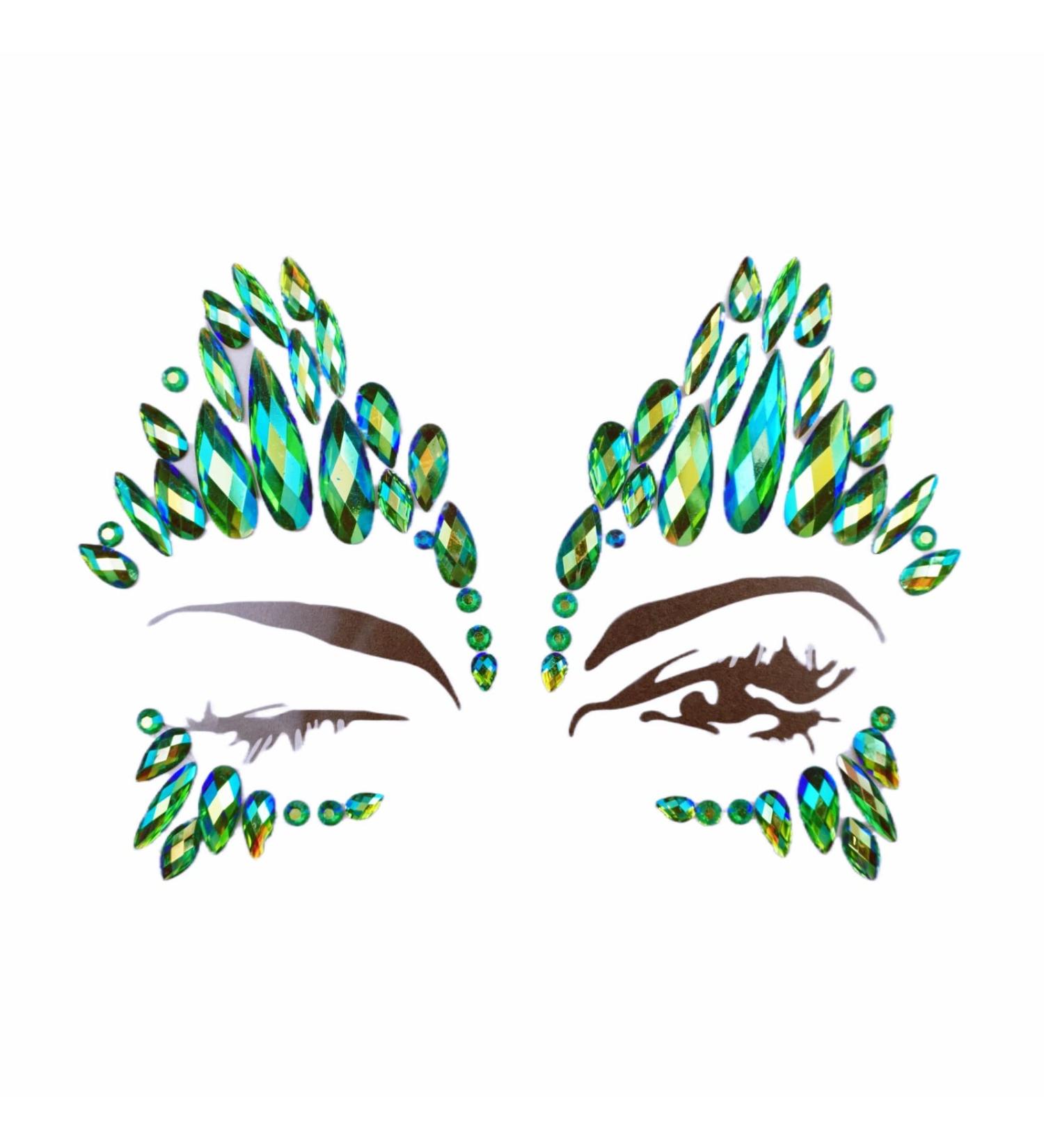 Halloween Christmas Festival Face Jewels Rhinestone Stickers (Green AB/SV-01) - Buy Online on GoSupps.com