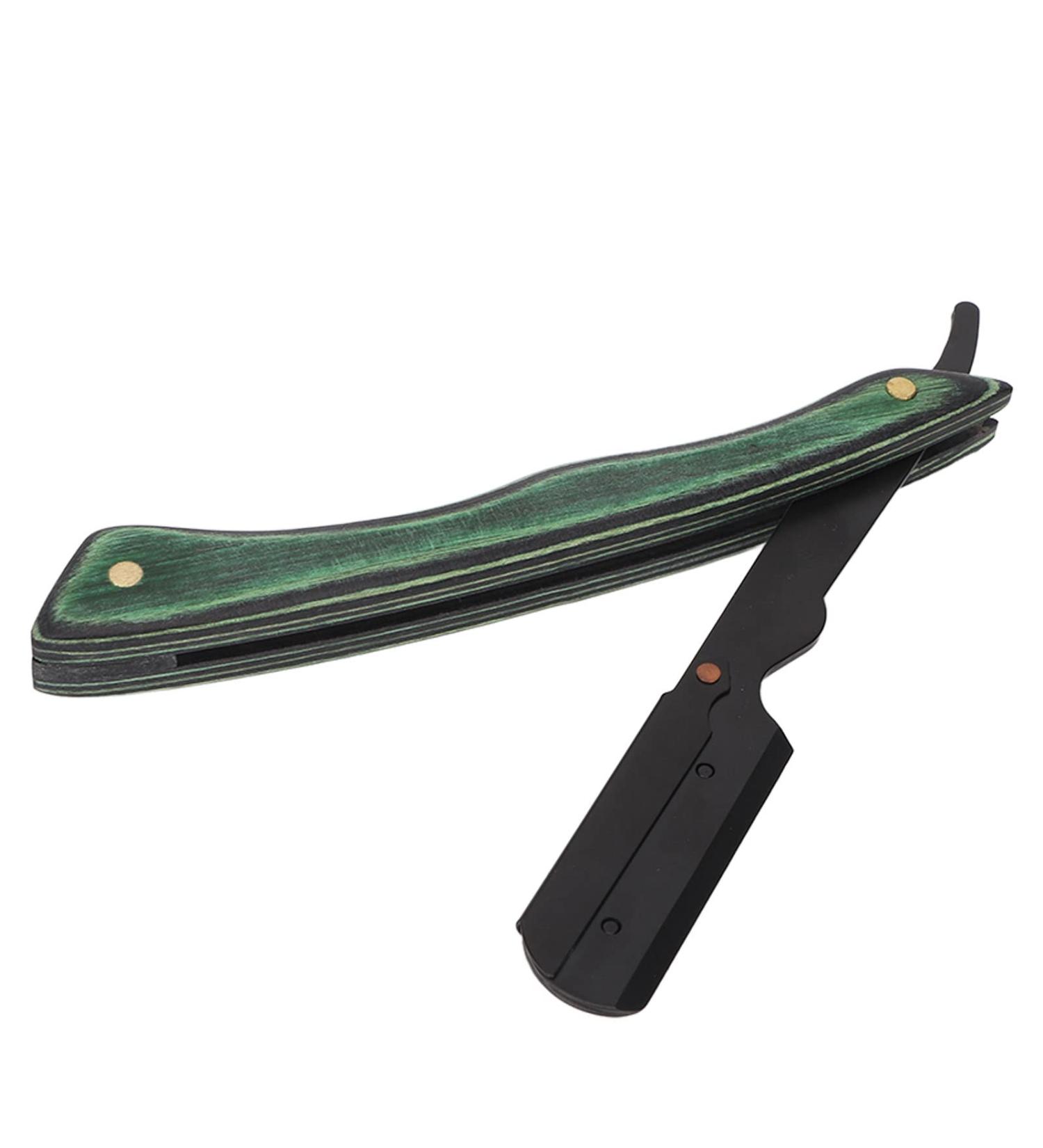 Foldable Beard Blade Holder | Stainless Steel & Wood Knife Handle for Barbers | Premium Grooming Tool - Buy Online on GoSupps.com