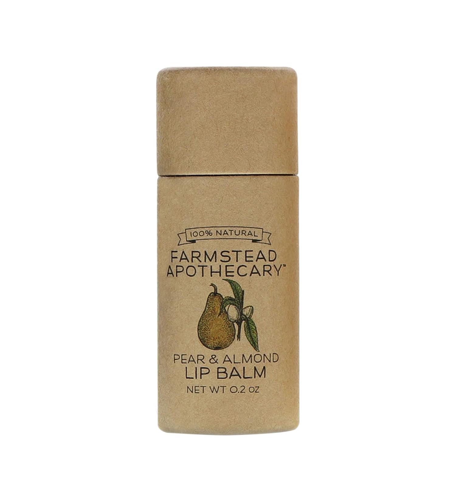 Farmstead Apothecary Lip Balm (Pear & Almond 1 Pack) Pear & Almond 0.25 Ounce (Pack of 1) - Buy Online on GoSupps.com