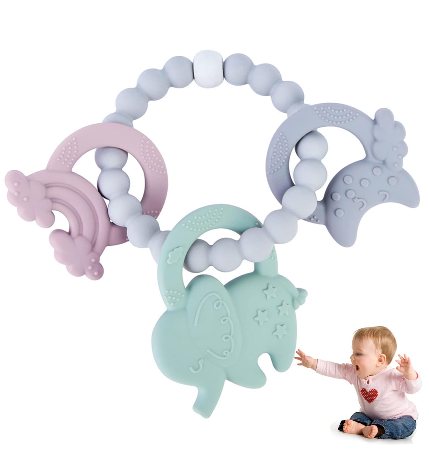 Elephant Silicone Baby Teething Toy | Chew & Sucking Relief for Infants & Toddlers - Buy Online on GoSupps.com