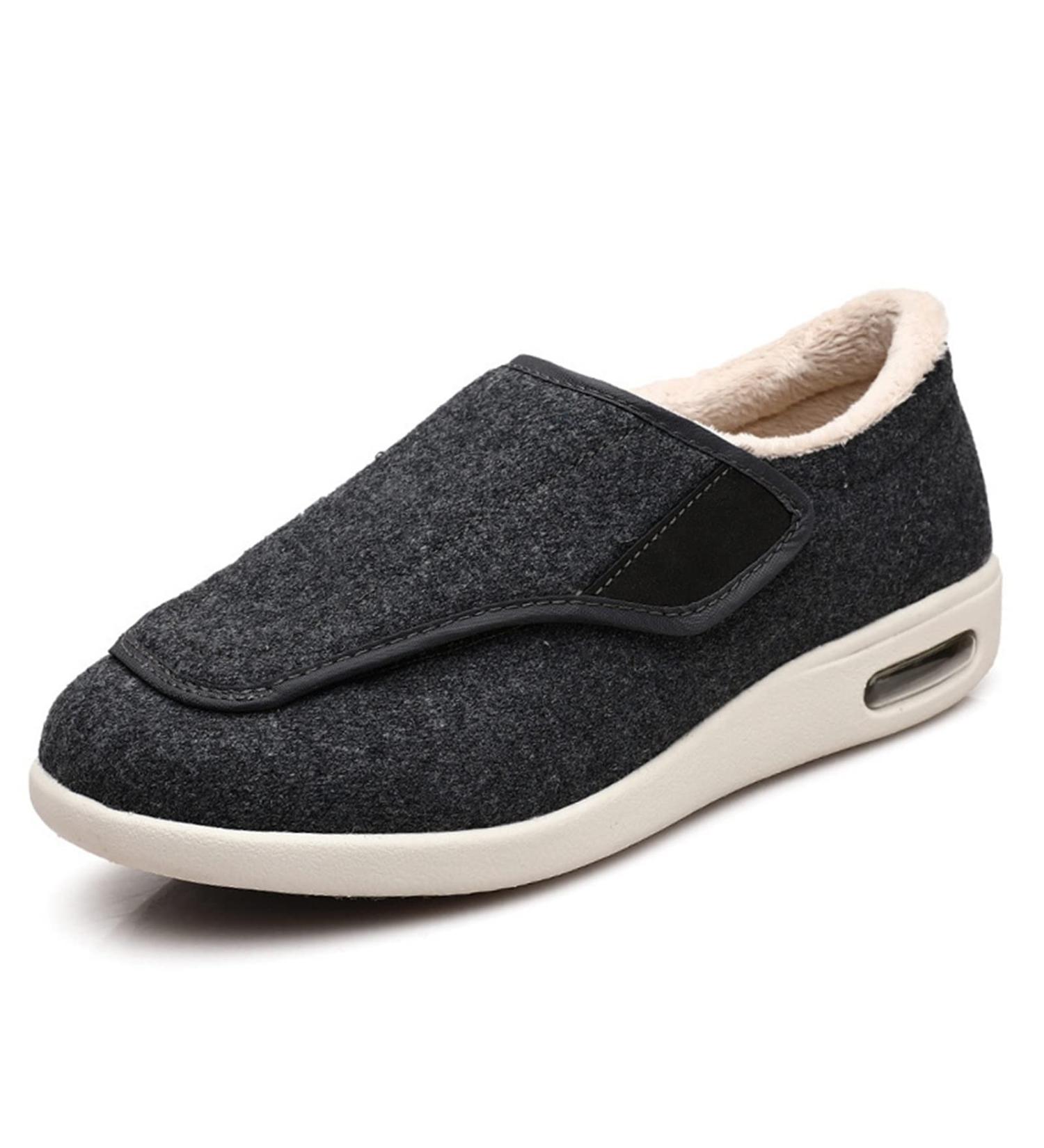 Yytcsjz Diabetic Edema Shoes | Warm, Fattening & Wide | Non-Slip & Adjustable | for Elderly Swollen Feet & Plantar Fasciitis | Grey (26cm) - Buy Online on GoSupps.com