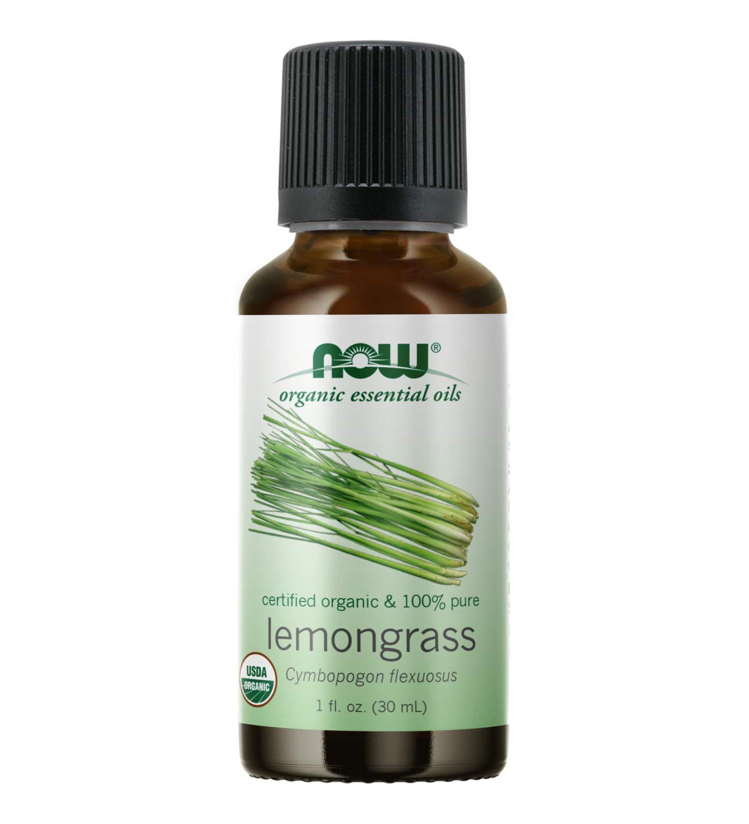 Now Foods Organic Lemongrass Essential Oil 1 fl oz | Pure & Natural Aromatherapy - Buy Online on GoSupps.com