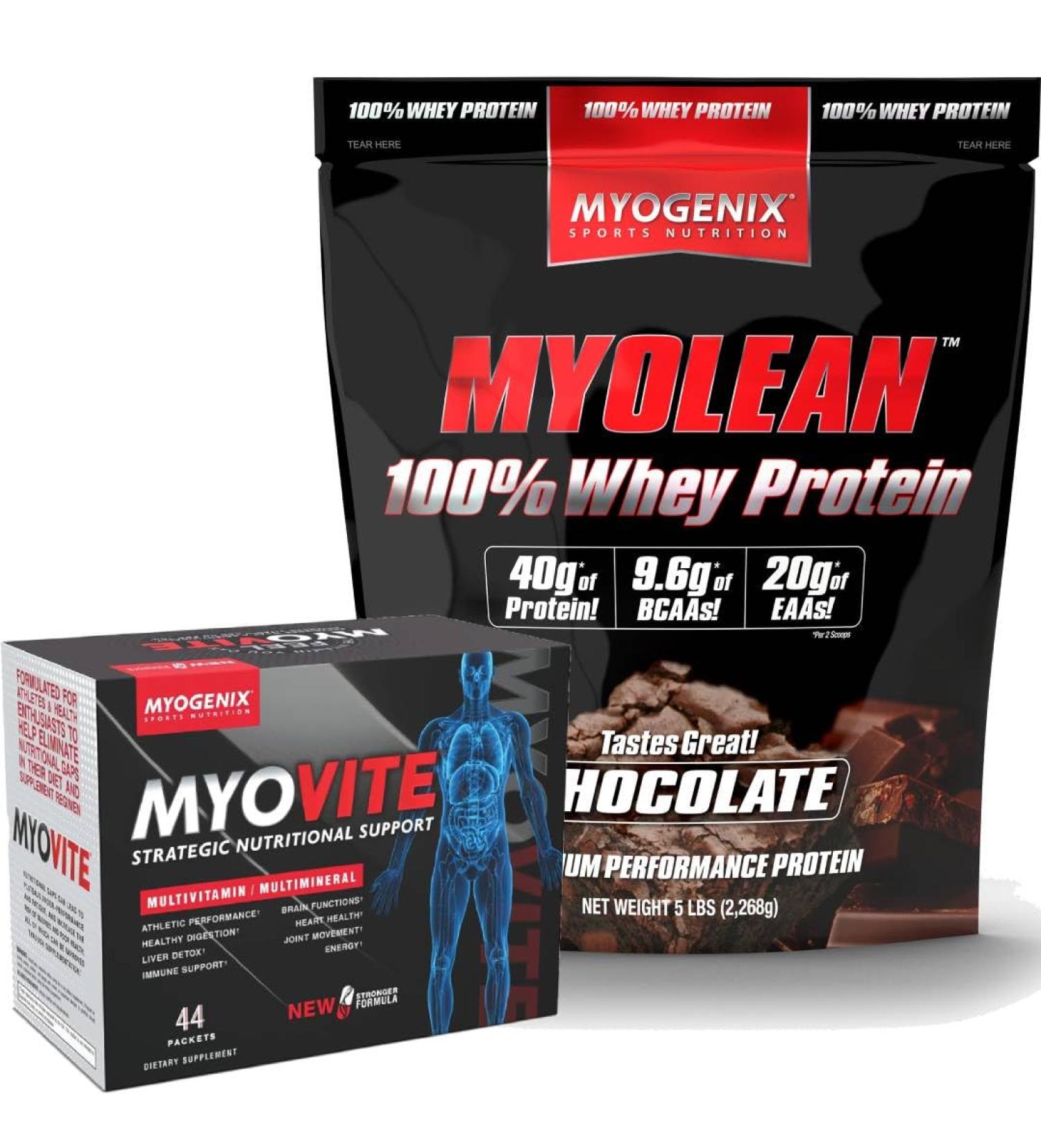 Myogenix Myovite Multivitamin & Myolean Whey Protein Bundle Complete Daily Nutrition & Wellness Support - Buy Online on GoSupps.com