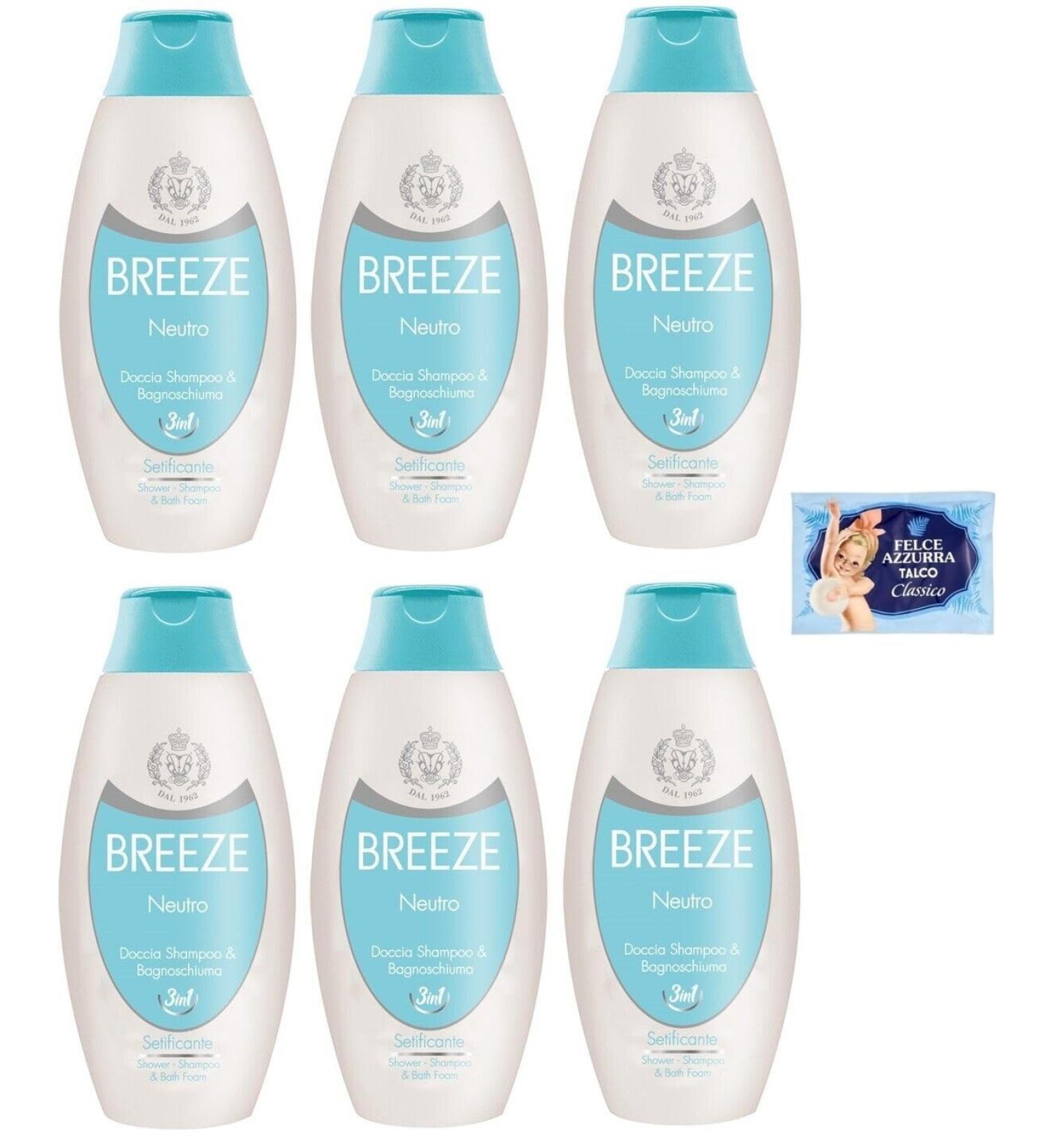  Felce Azzurra BREEZE Neutral Shampoo and Shower Gel effectively cleanses the body and hair 400 ml + 1 free Felce Azzurra Talc 100 g - Buy Online on GoSupps.com