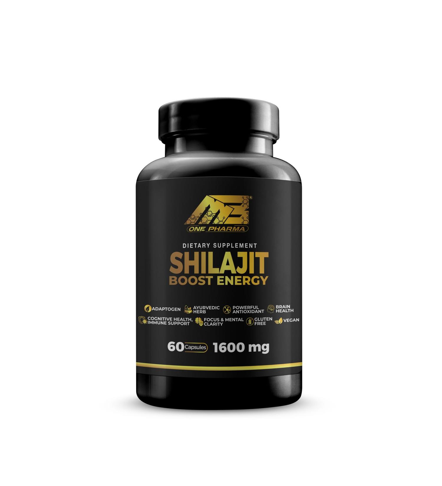 Natural Shilajit Extract with Fulvic Acid | 100% Pure Energy & Immune Support | Gluten Free Non-GMO | 60 Caps Maximum Strength for Men & Women - Buy Online on GoSupps.com