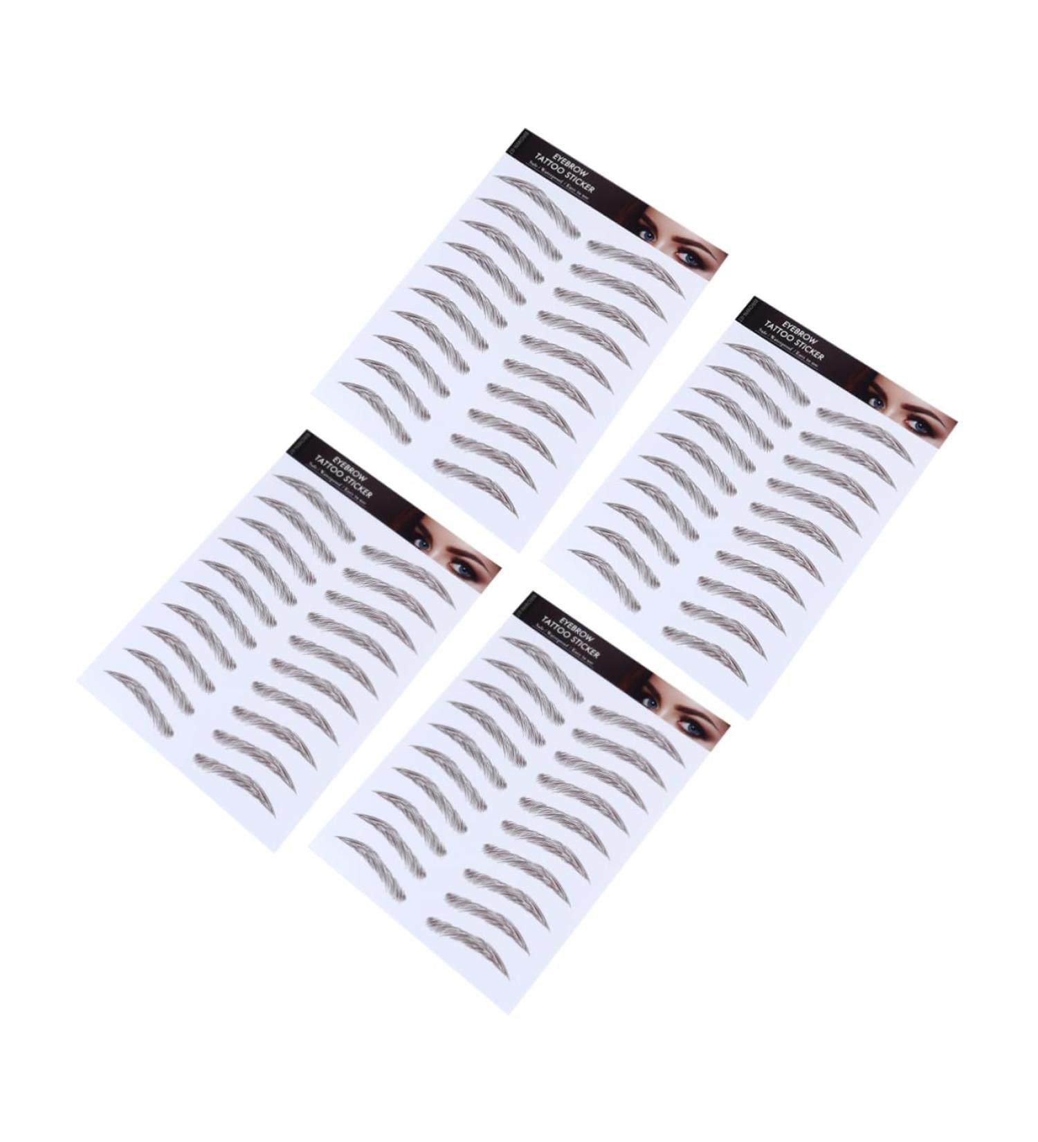 Didiseaon 4pcs Eyebrow Stickers Brow Stickers Eyes False Eyebrow Imitation Eyebrow 4d Tool Eyebrow Trimming 21x15cm Brown - Buy Online on GoSupps.com