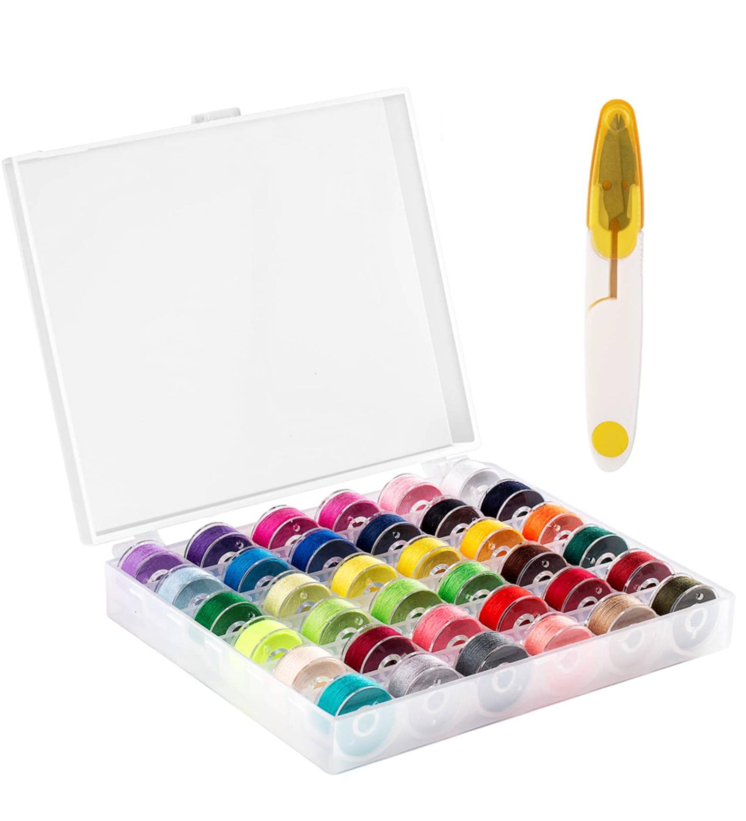 Xiphum 37Pcs Premium Bobbins Set with 36-Color Sewing Threads and Scissor - Compatible with Bro-Ther/Ja-Nome/Elna/Baby-Lock/Sin-ger - Buy Online on GoSupps.com