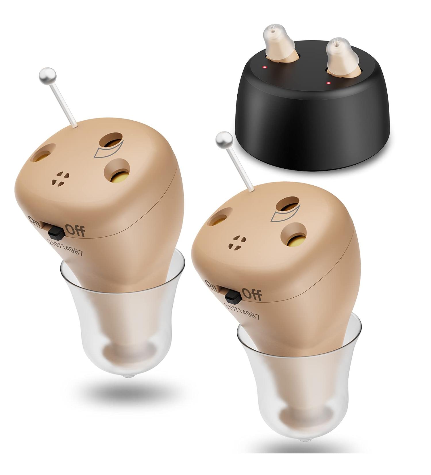 Rechargeable Mini Hearing Aids for Seniors - Noise Cancelling & Invisible Design - Buy Online on GoSupps.com