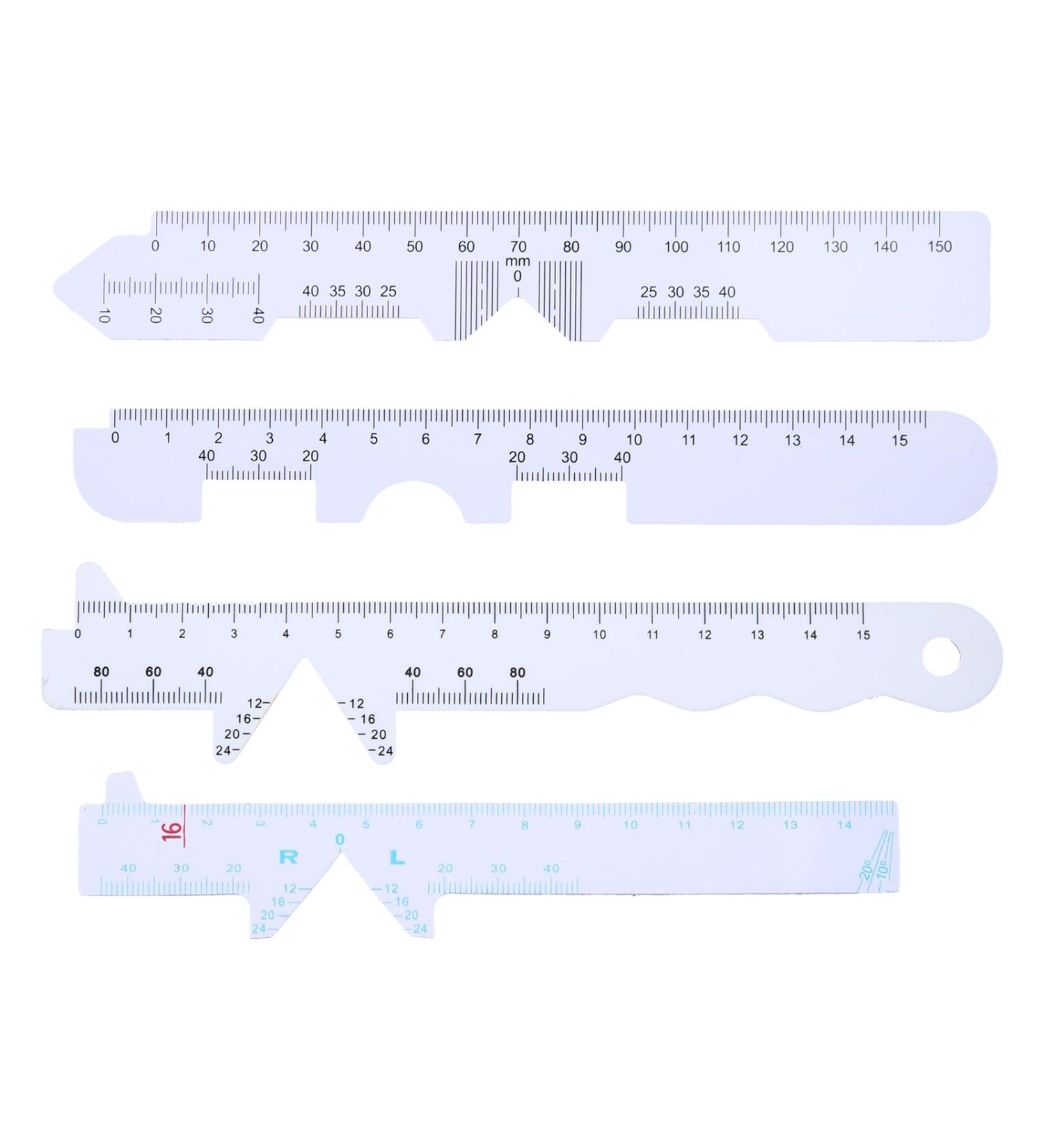 4-Piece White PD Lineal Pupillometer Tool for Prescription Glasses - Accurate PD Measurement Ruler - Buy Online on GoSupps.com