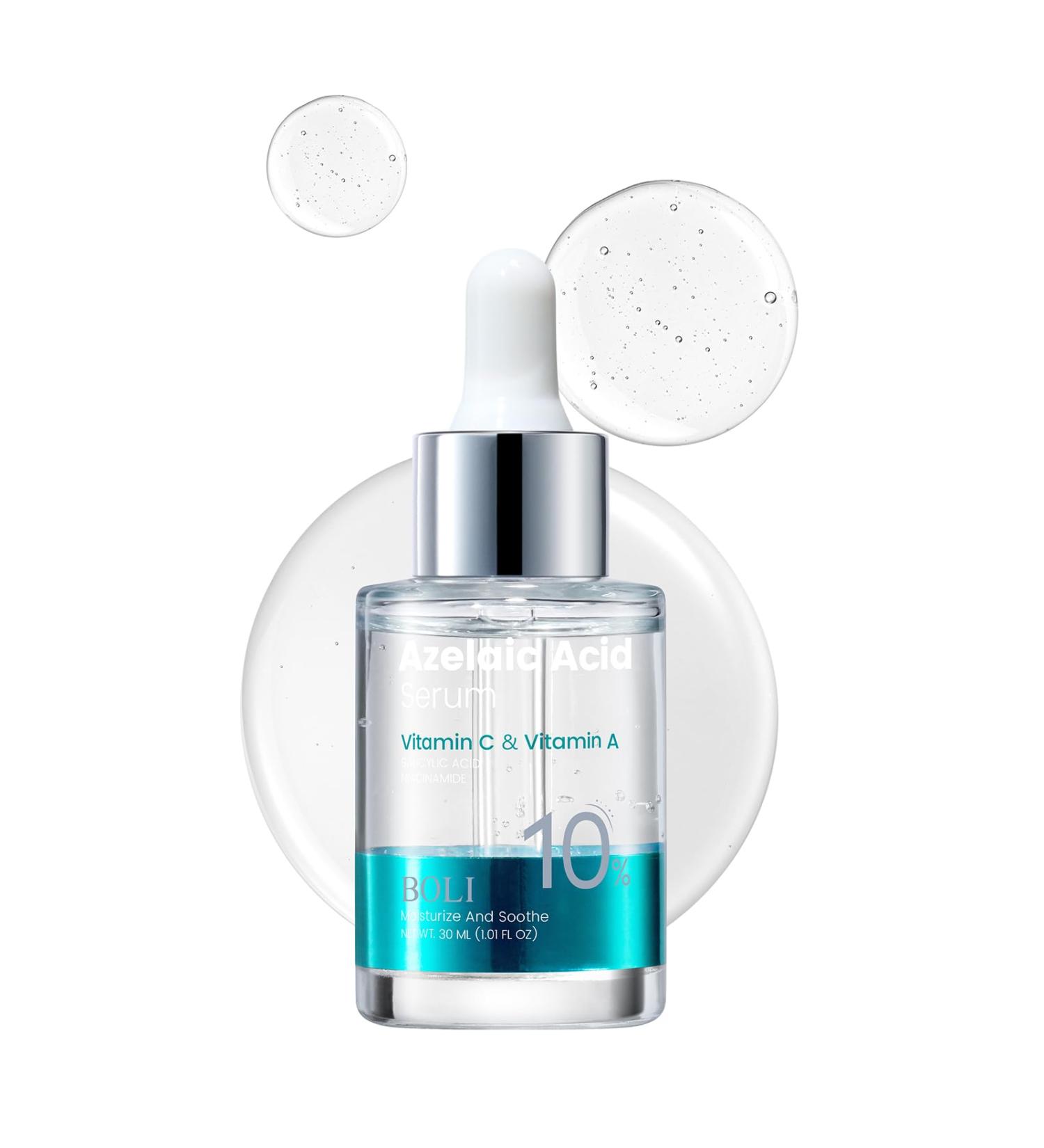 BOLI Azelaic Acid Serum for Face Smoothing Balancing Essence with Saicylic Acid Niacinamide Retinol (1.01 fl oz) 1.01 Fl Oz (Pack of 1) - Buy Online on GoSupps.com