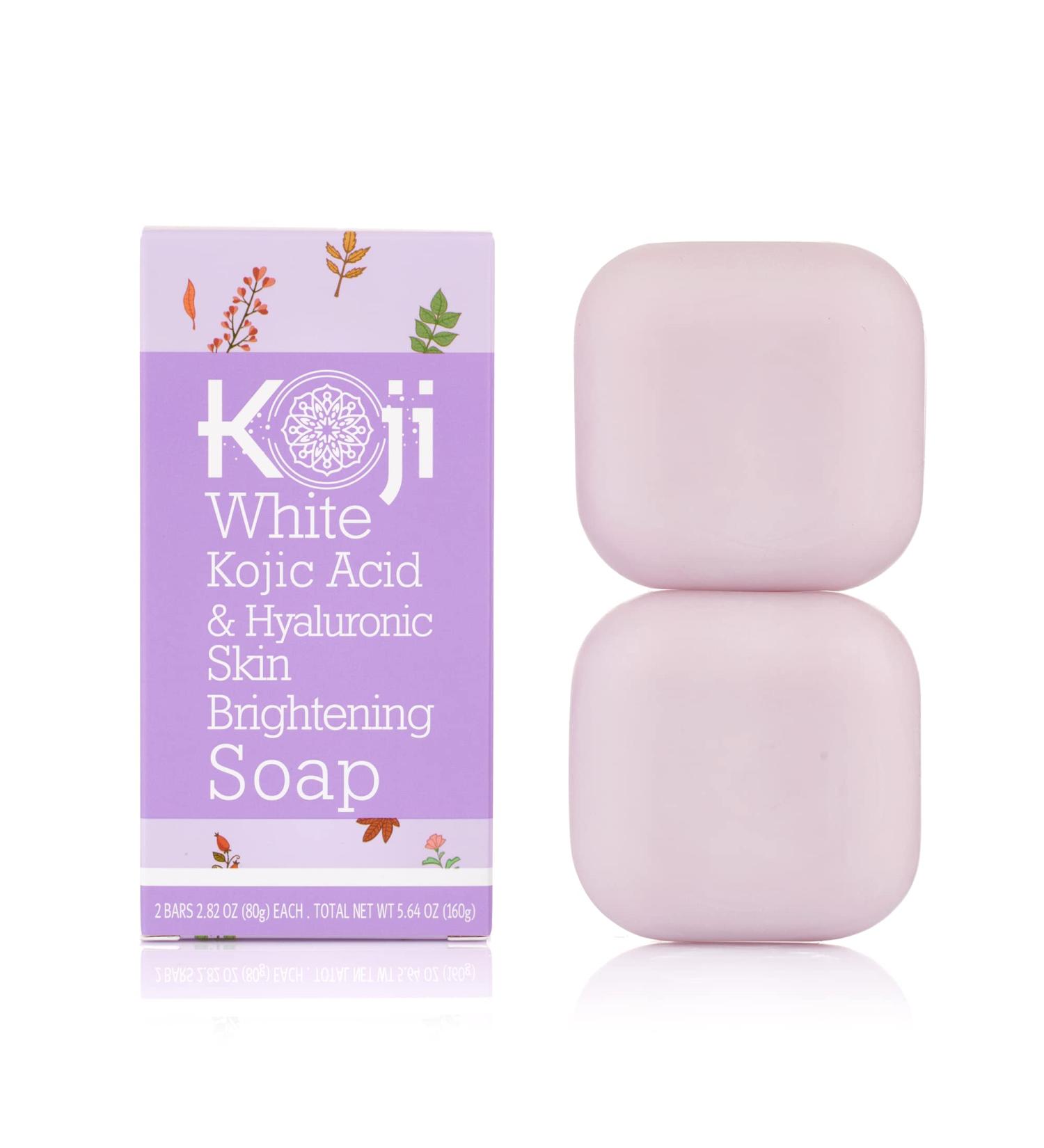 Kojic Acid & Hyaluronic Acid Brightening Soap for Dark Spots, Anti-Aging, Wrinkles - 2 Bars - Buy Online on GoSupps.com
