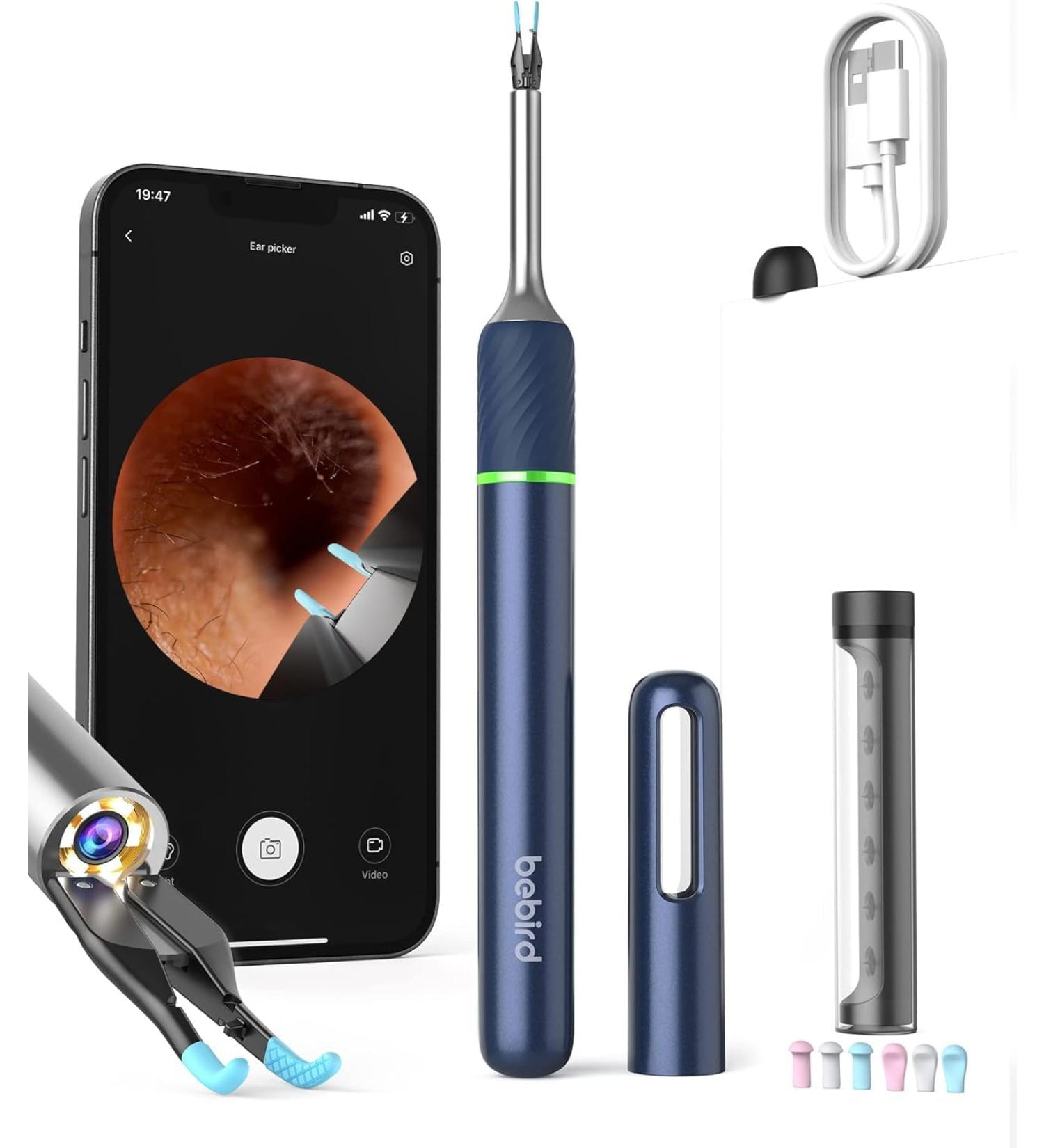 Note 5 Ear Wax Removal Camera - 10MP 1080P Ear Cleaner 3-in-1 Spade Tool for iPhone & Android - Bebird Note 5 Blue - Buy Online on GoSupps.com
