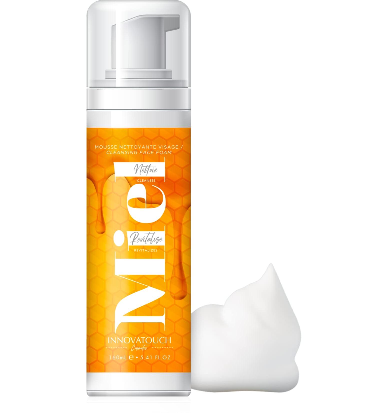 Cleansing Foam 160 ml with Organic Honey Extract Innovatouch Cosmetic Detoxifies for Clean and Purified Skin Gentle Cleansing Enriched with Propolis