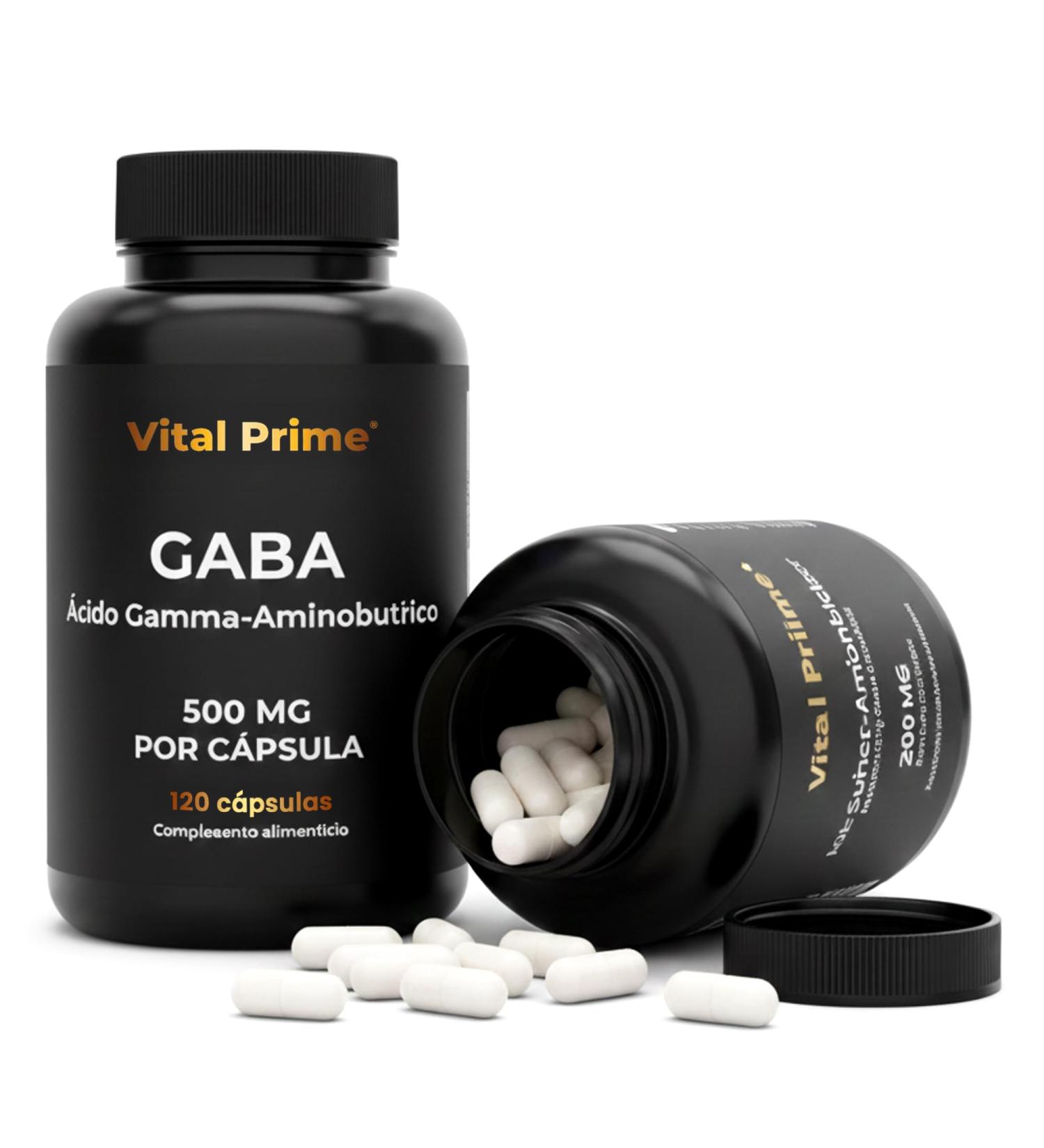  VITAL PRIME GABA 120 Capsules 500MG Per Capsule (Gamma-Aminobutyric Acid) 4 Month Supply | GABA Capsules Reduce Stress & Anxiety & Improve Sleep Quality - Buy Online on GoSupps.com