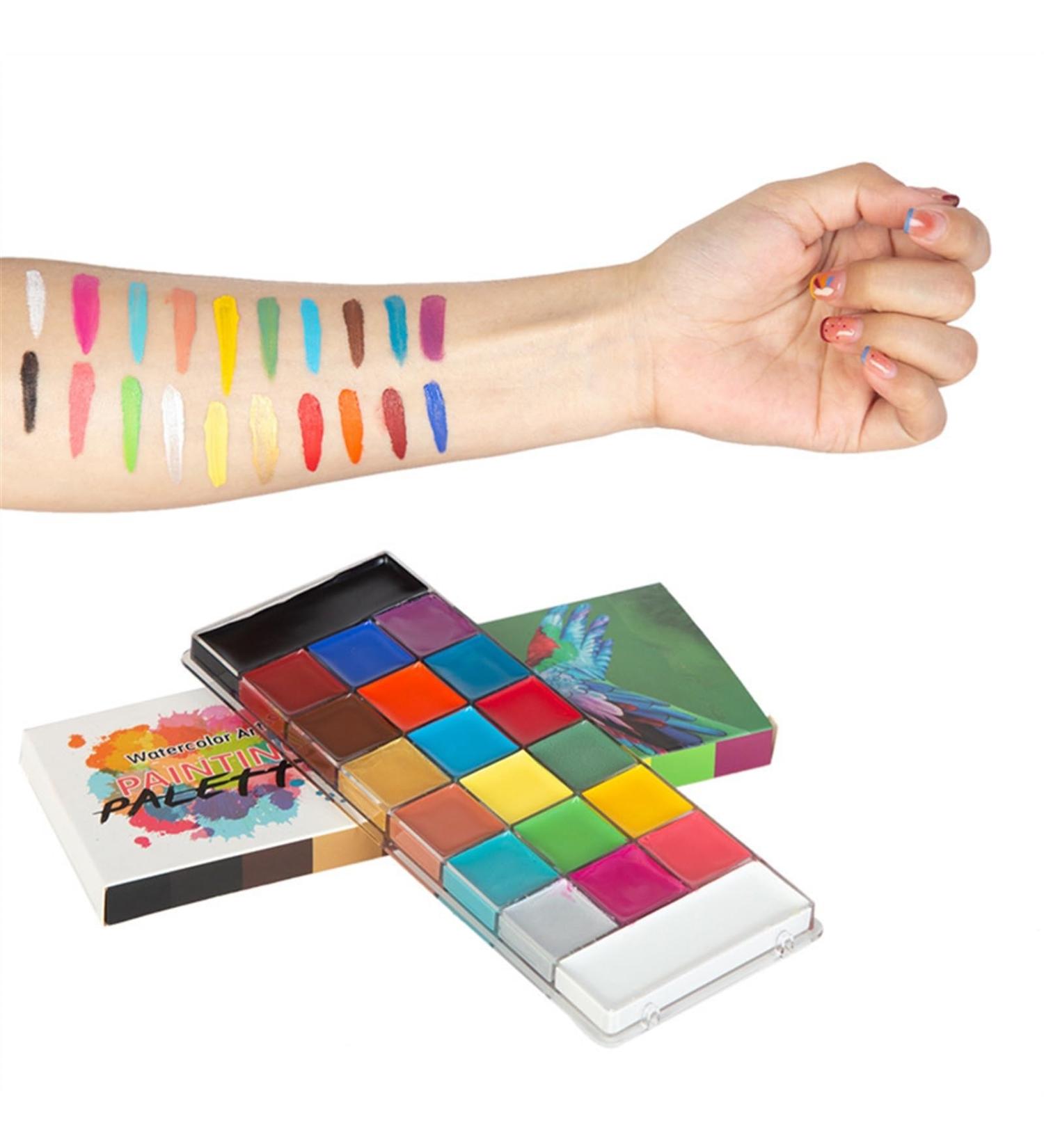 Professional Face Painting Kit - 20 Colors Oil Paint Set for Masquerade & Festivals - Body & Face Paint Supplies - Buy Online on GoSupps.com