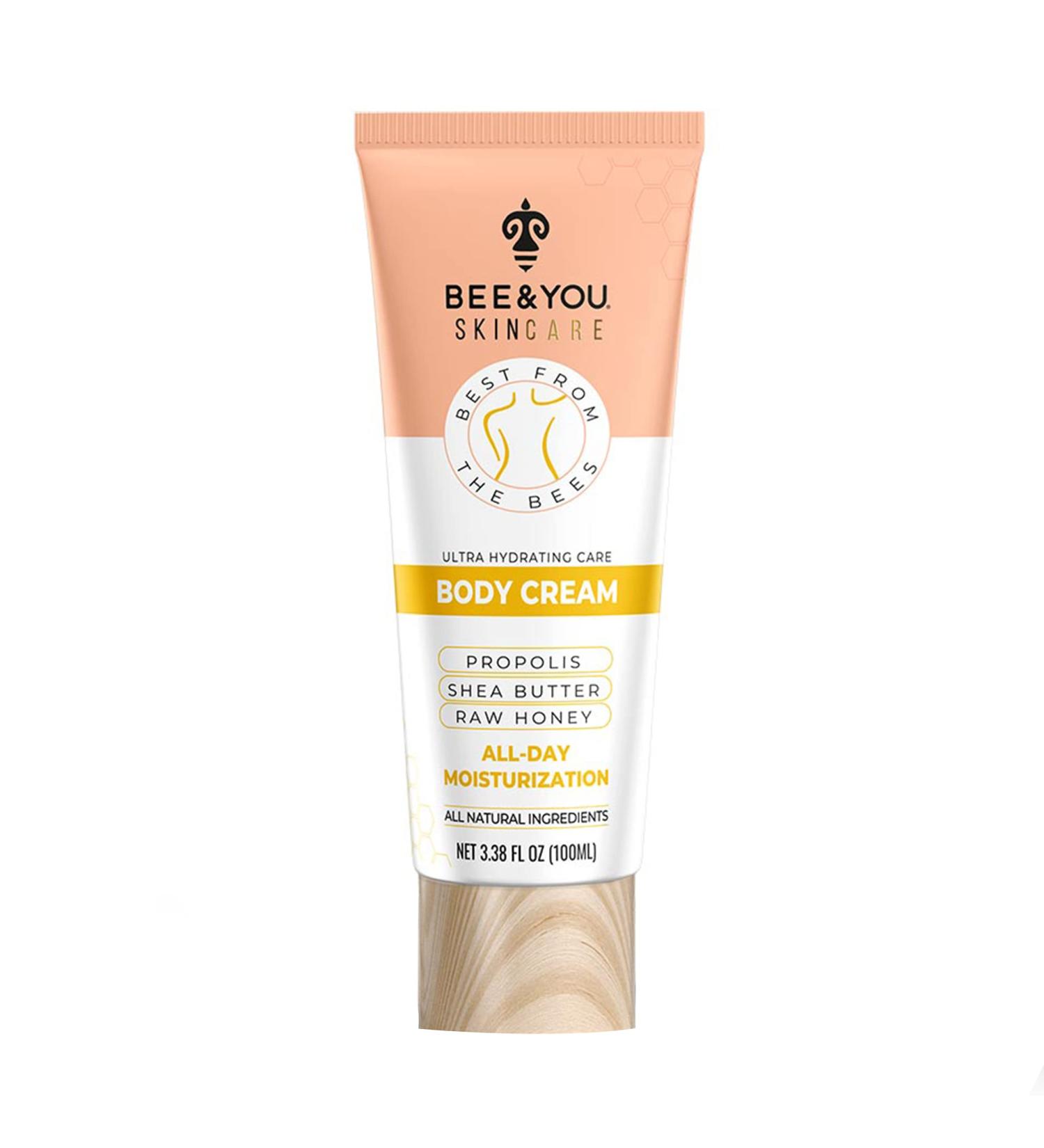 BEE&YOU Natural Propolis Body Cream Raw Honey Daily Moisturizer Gentle Care Aloe Vera Vitamin B5 Vitamin E Shea Butter Sesame Oil No Animal Testing - Buy Online on GoSupps.com