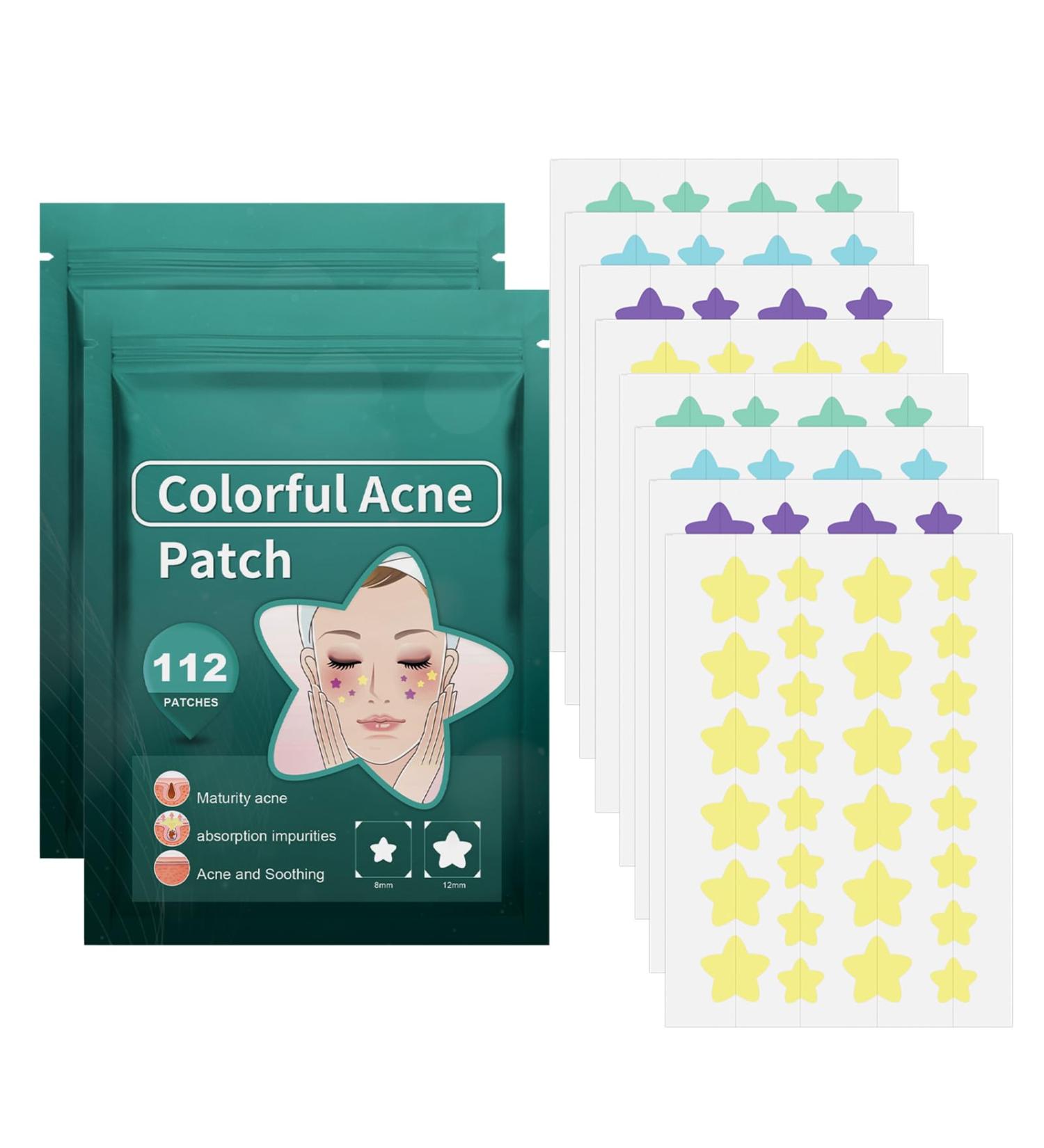 224 Star Shape Pimple Acne Hydrocolloid Patches - Absorbing Cover for Blemishes, Whiteheads, and Zits - Buy Online on GoSupps.com