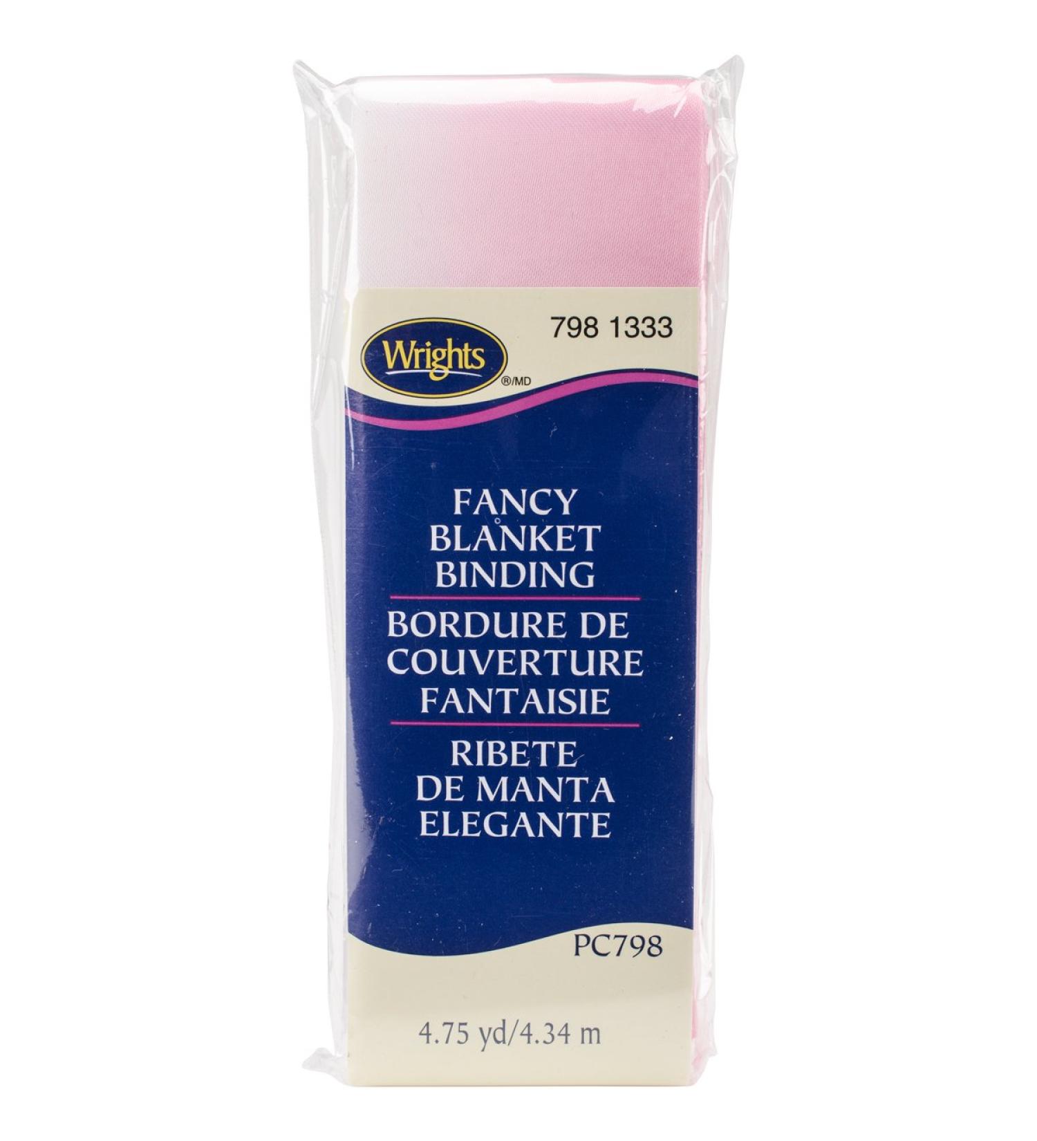 Wrights Single Fold Satin Fancy Blanket Binding 2 X4-3/4yd  Pink Ombre