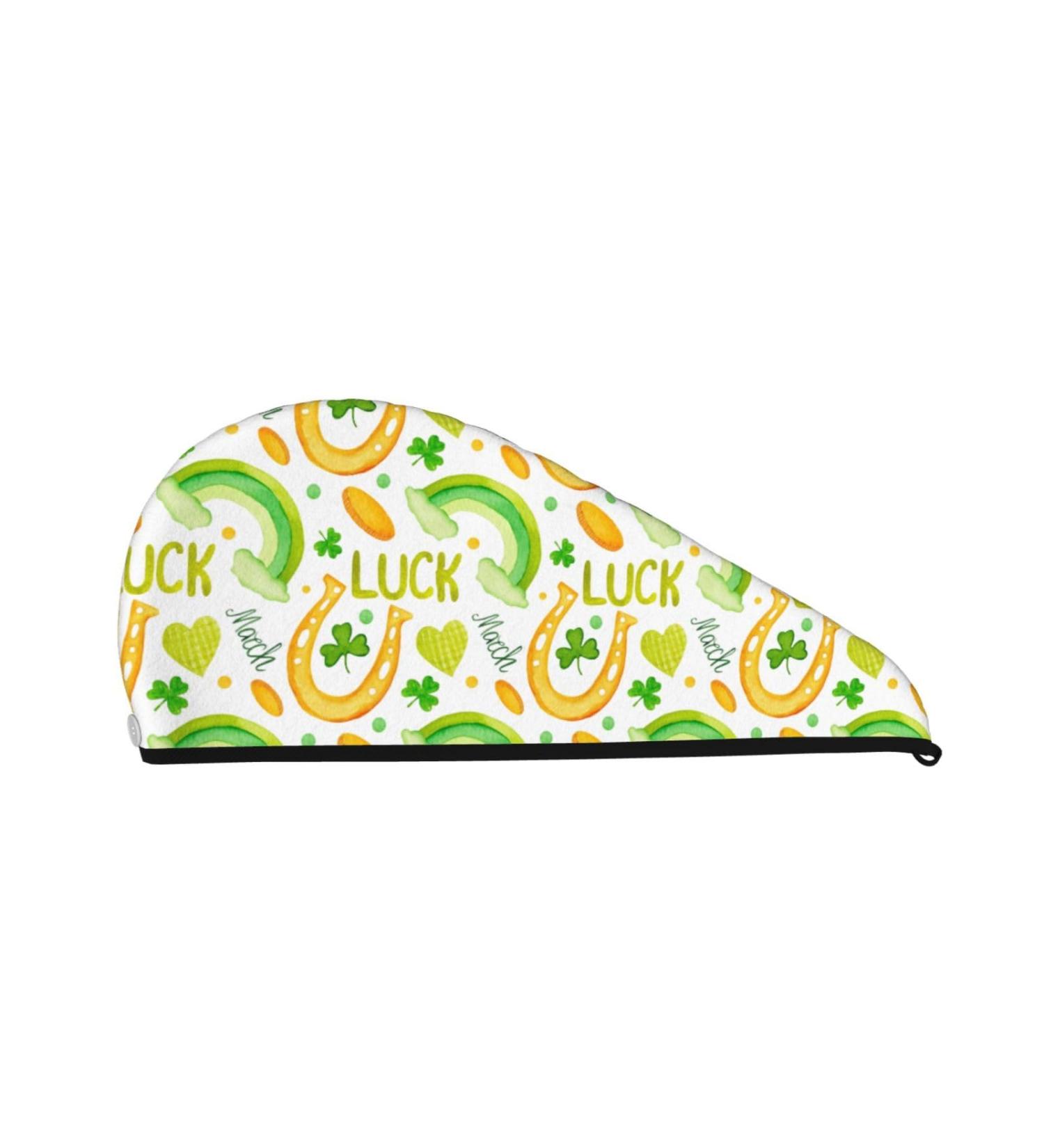St. Patrick's Day Microfiber Hair Towel - Soft Super Absorbent Wrap for Long Curly & Thick Hair - Quick Dry Coral Velvet Cap for Women - Buy Online on GoSupps.com