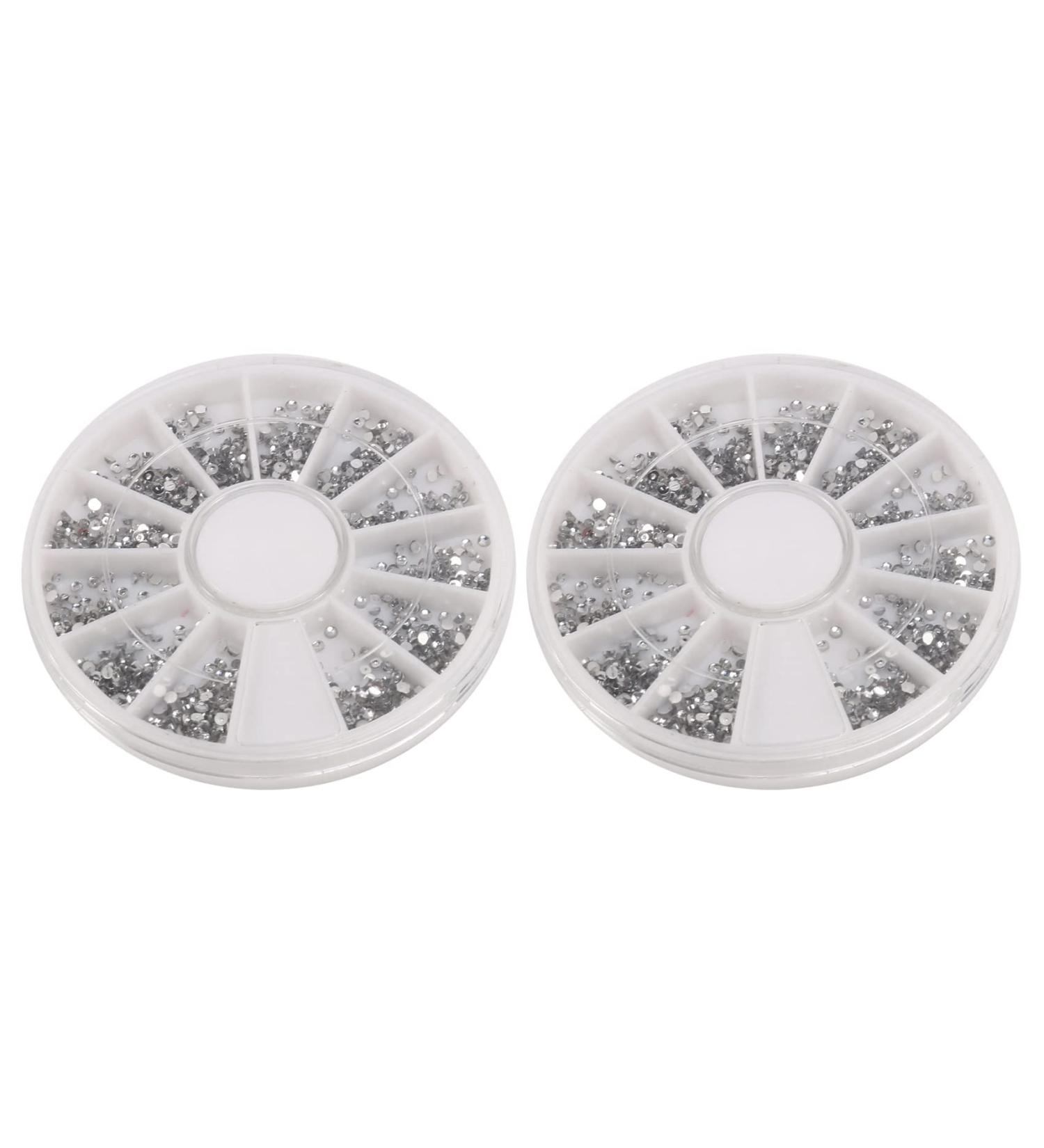 Balawin 2X Silver Rhinestones Boxes Crystal Nail Manicure Nail 1.5 MM Wheel - Buy Online on GoSupps.com