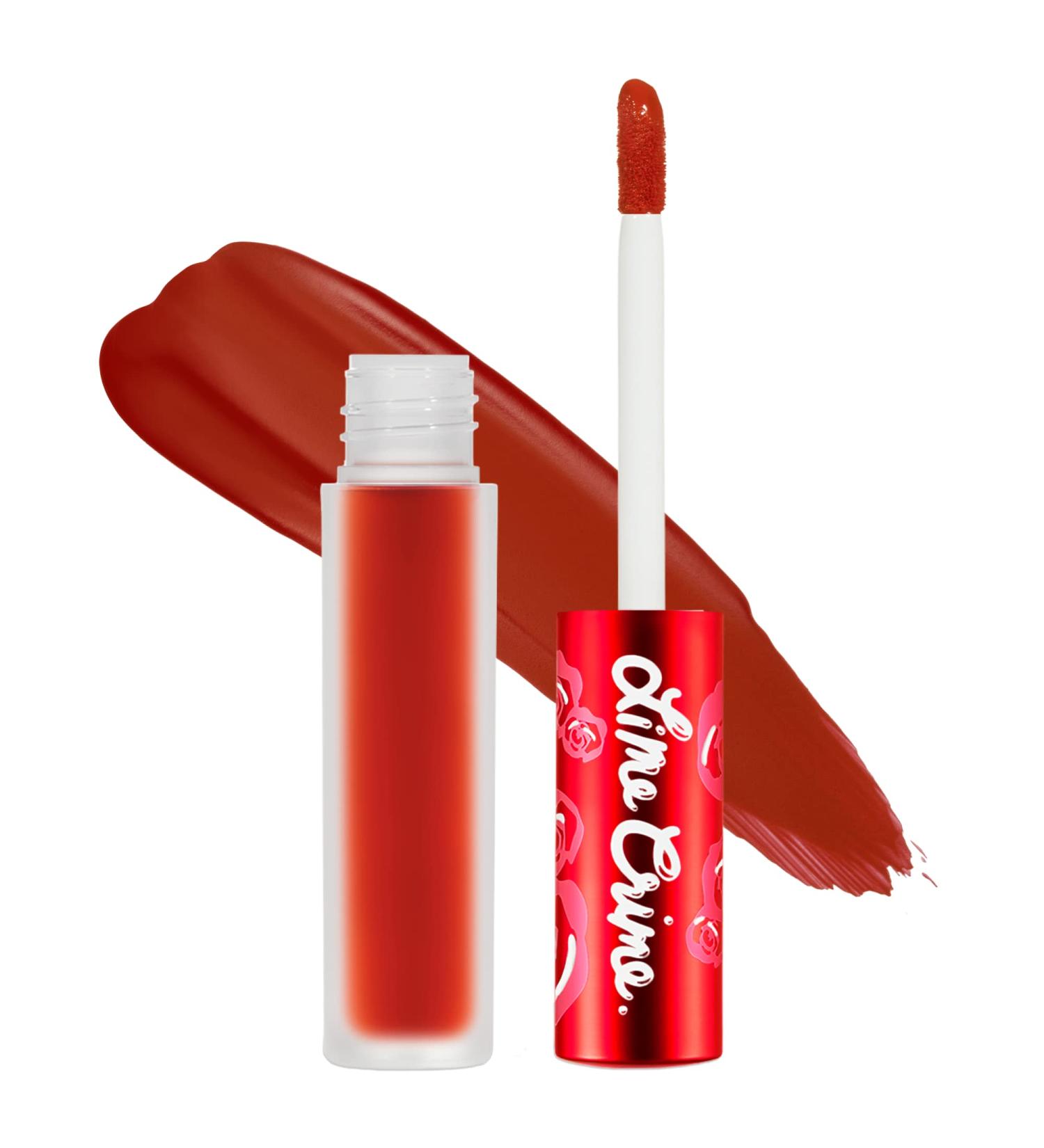 Lime Crime Velvetines Liquid Matte Lipstick in Pumpkin - Bold & Long-Lasting Brick Red Shade for All-Day Wear - Buy Online on GoSupps.com