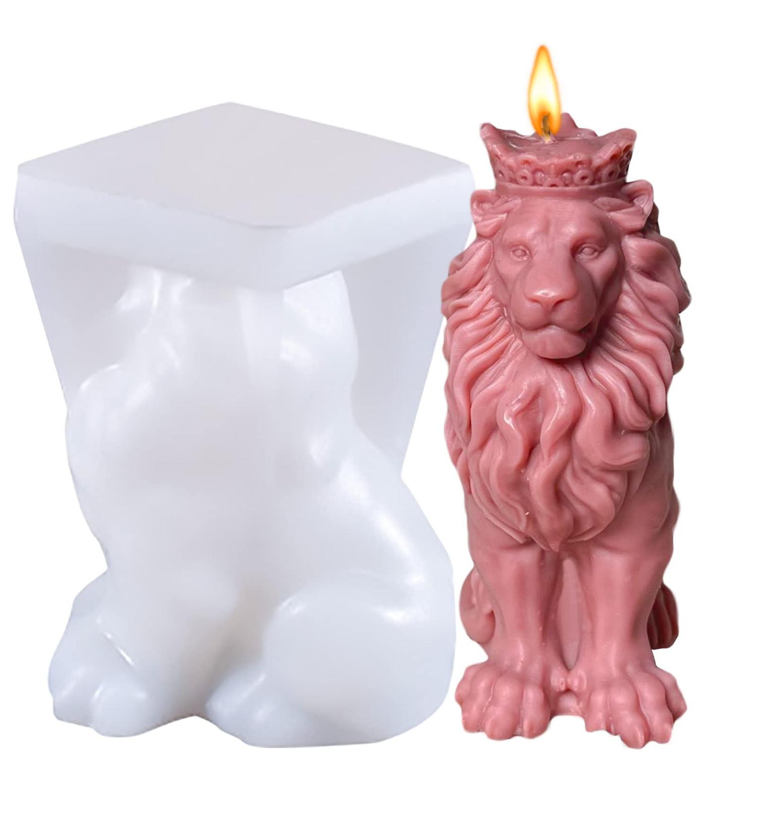Handmade 3D Lion Skull Candle - Silicone & Resin Desk Decor for Candle & Soap Production - Buy Online on GoSupps.com