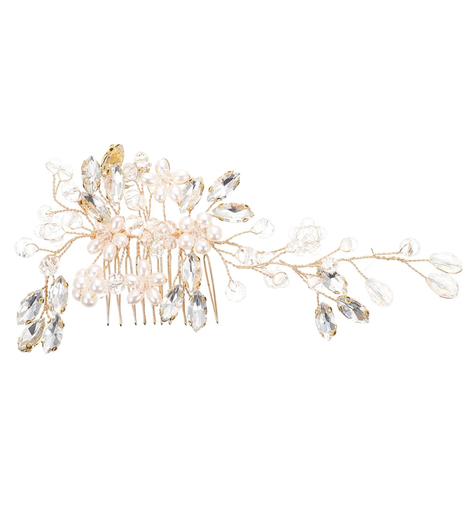 minkissy Pearl Hair Comb Hair Jewels Girls Barrettes for Hair Bridal Girls Tiara Prom Hair Accessories Hair Clips for Girls Rhinestone Hair Comb Bride Headband Crystal Wedding - Buy Online on GoSupps.com