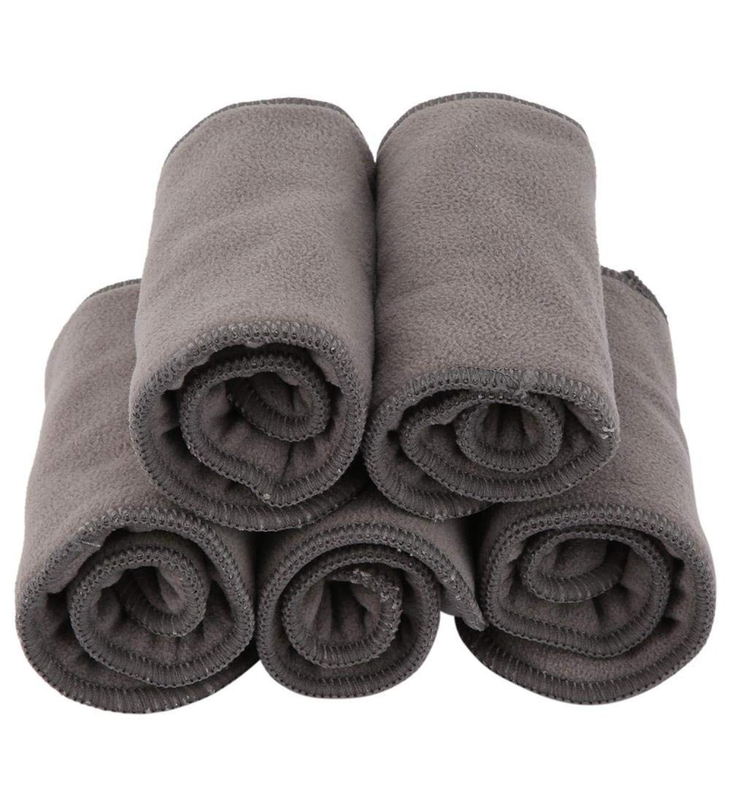 5Pcs Bamboo Charcoal Baby Nappy Liners - Soft & Washable Cloth Diaper Inserts for Newborns & Toddlers - Buy Online on GoSupps.com