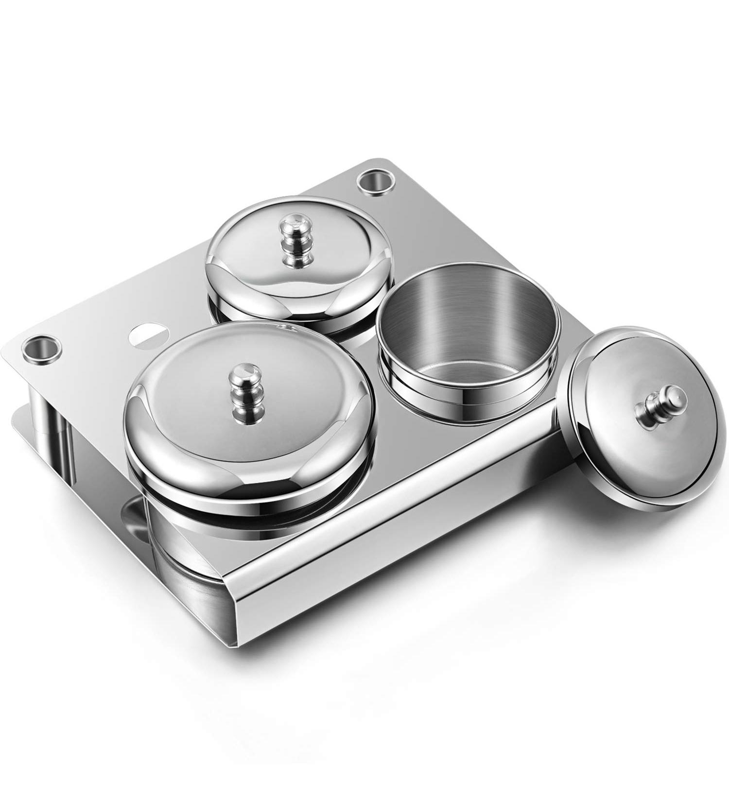 3 Piece Stainless Steel Acrylic Liquid & Nail Powder Container Set - Buy Online on GoSupps.com