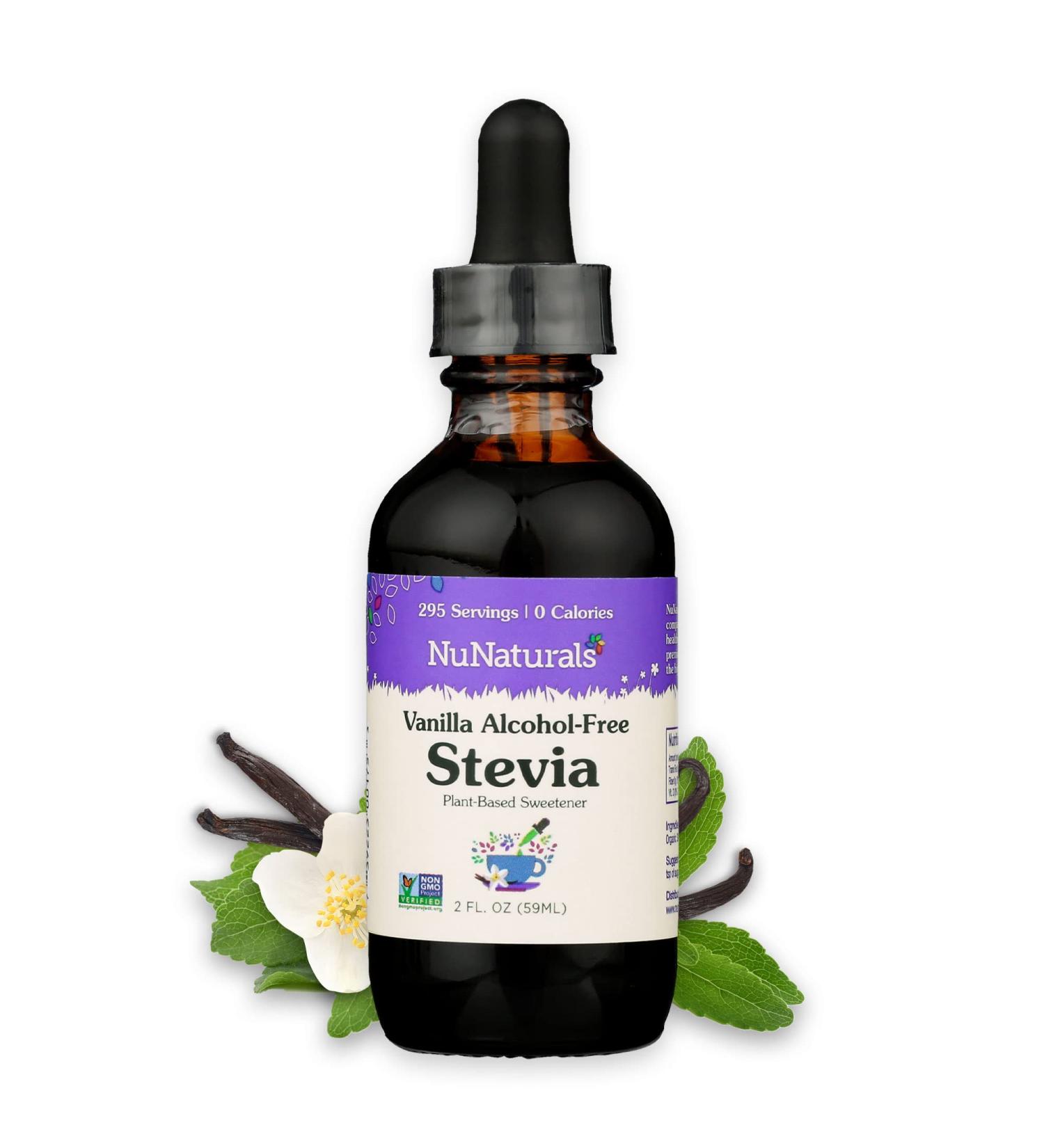 NuNaturals Alcohol Free NuStevia Vanilla - 2 fl oz | Natural Sweetener - Buy Online on GoSupps.com