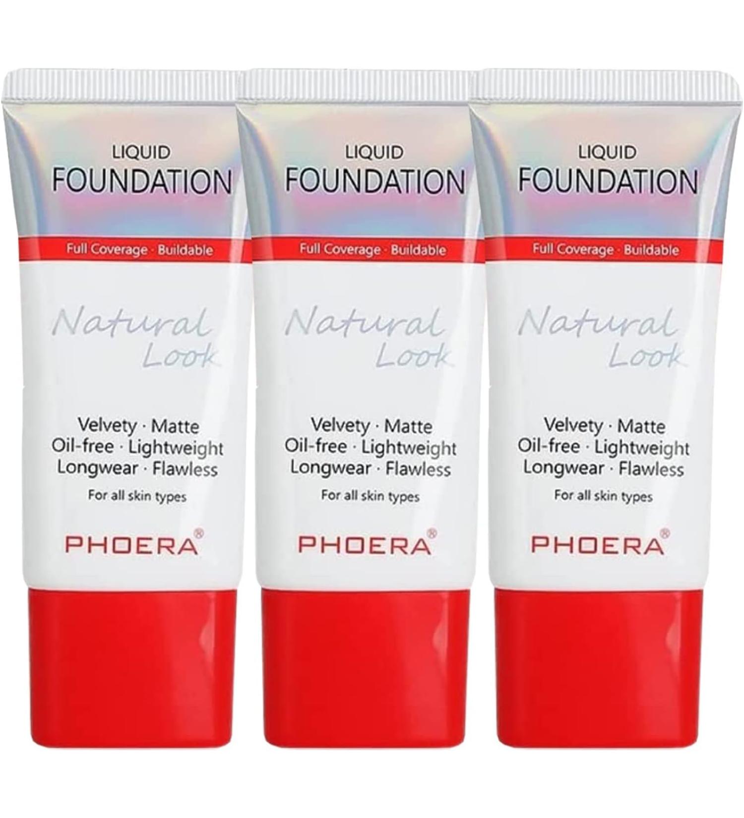 Glamza Phoera Full Coverage Makeup Kit - 24 Hour Long Lasting Oil Control - Even Foundation Smarter Packaging - Includes 3 x 30ml Foundation Sponges and - Buy Online on GoSupps.com