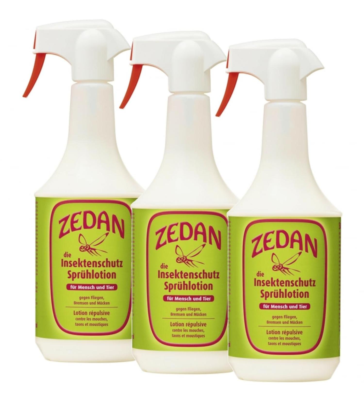 RL24 Zedan SP - Natural Insect Protection Spray for Horses & Riders | 3 x 1000ml Set - Effective Against Flies Mosquitoes & More - Buy Online on GoSupps.com